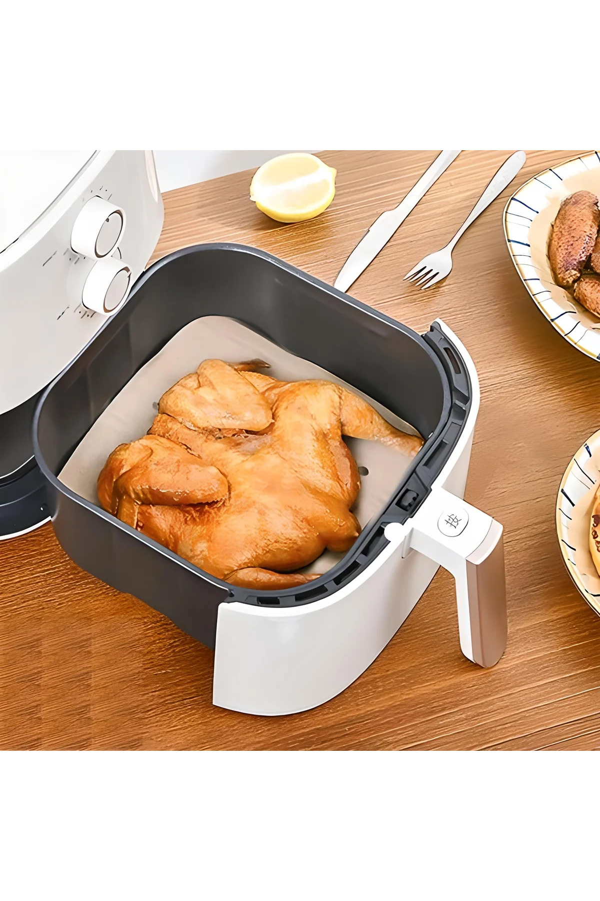 200 Adet Air Fryer Pişirme Kağıdı Tek Kullanımlık Hava Fritöz Yağ