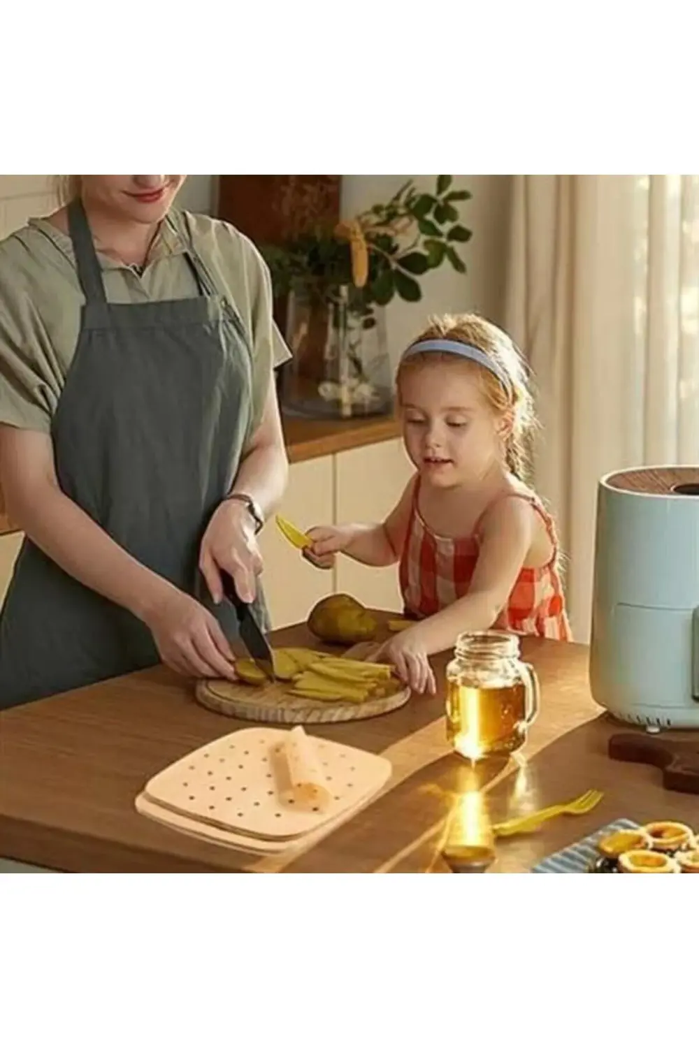 ® 200 Adet Air Fryer Pişirme Kağıdı Tek Kullanımlık Pişirme Kağıd