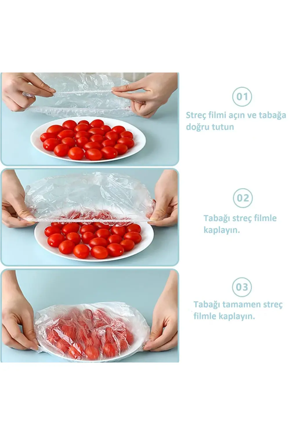 200 Adet Lastikli Tazeliği Koruyan Tencere ve Tabak Bonesi - Esne