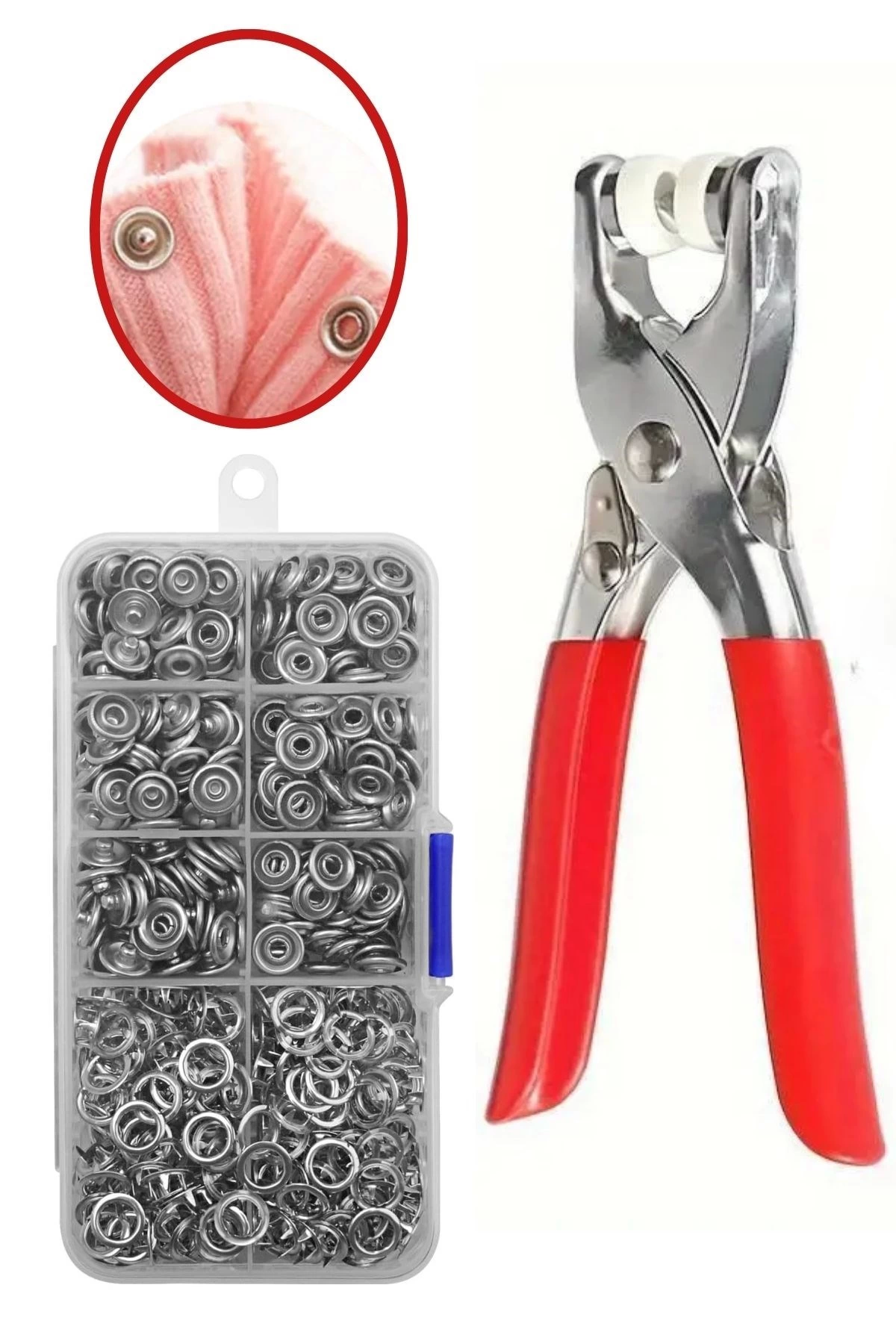 200 Adet Paslanmaz Çelik Çıtçıt Ve Pense Seti Metal Çıt Çıt Makin