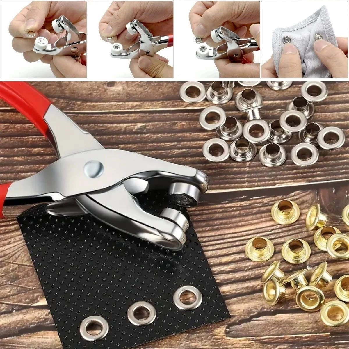 200 Adet Paslanmaz Çelik Çıtçıt Ve Pense Seti Metal Çıt Çıt Makin