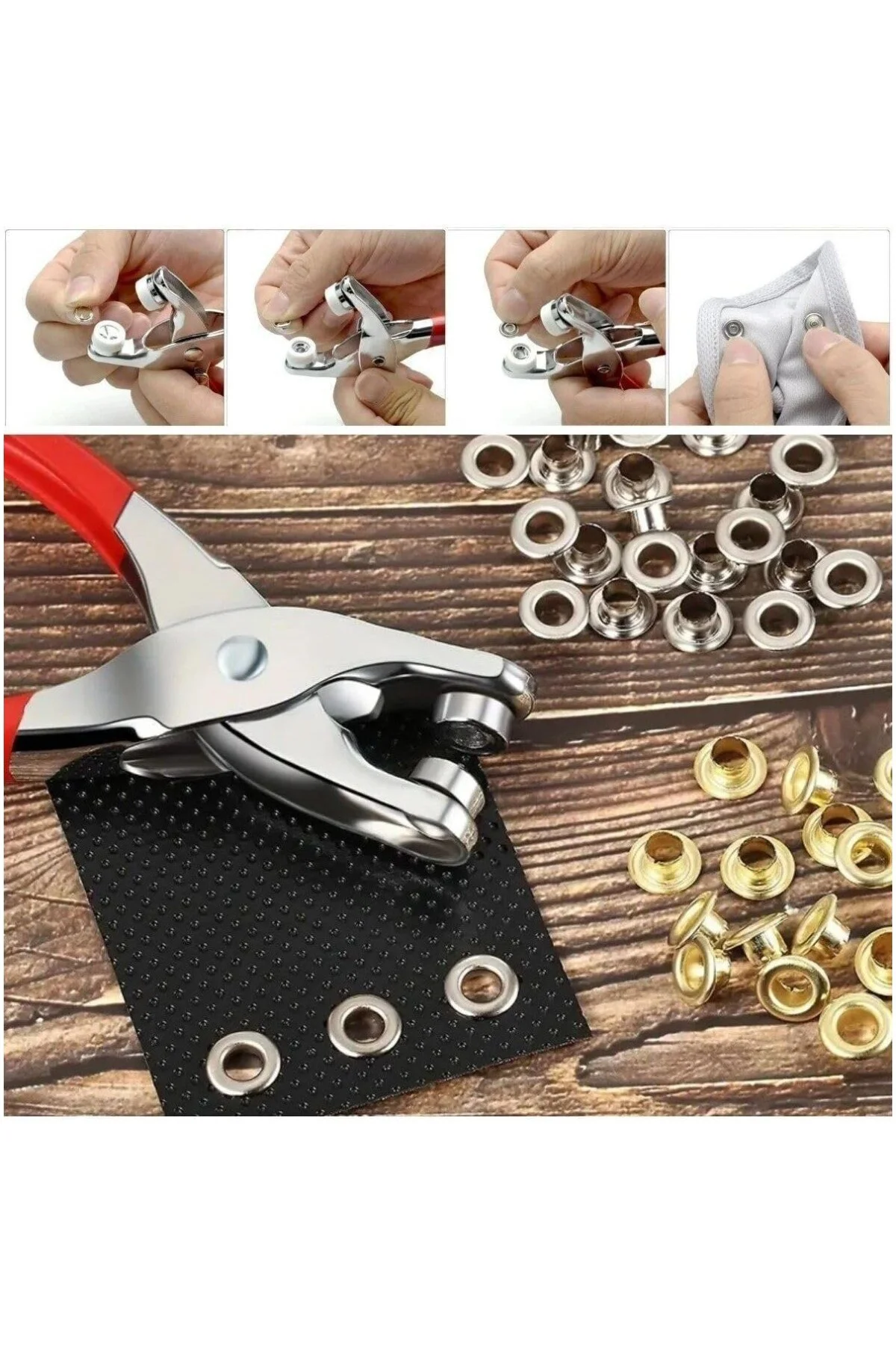 200 adet Paslanmaz Çelik Çıtçıt ve Pense Seti Metal Çıt Çıt Makin