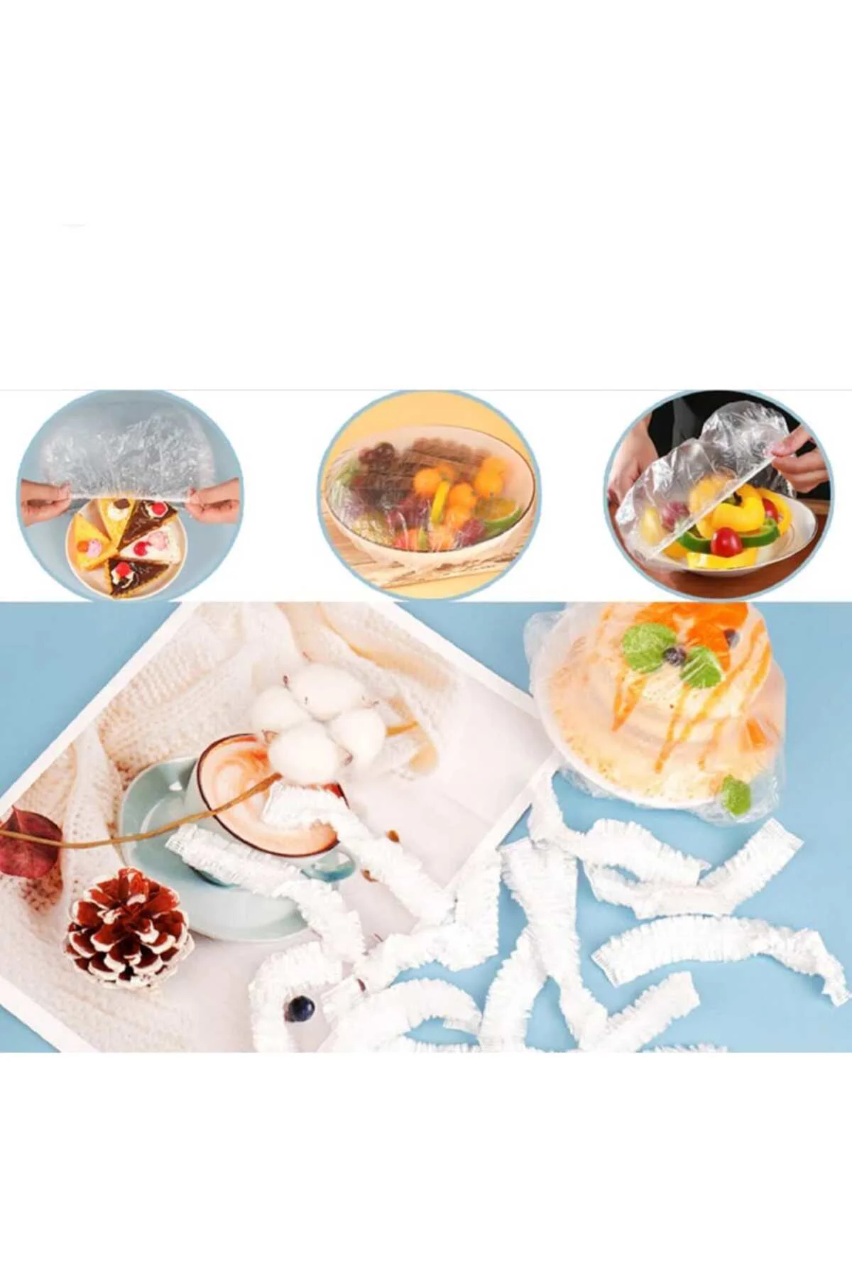 200 Adet Pratik Tazeliği Koruyan Tencere ve Tabak Bonesi | Çok Am