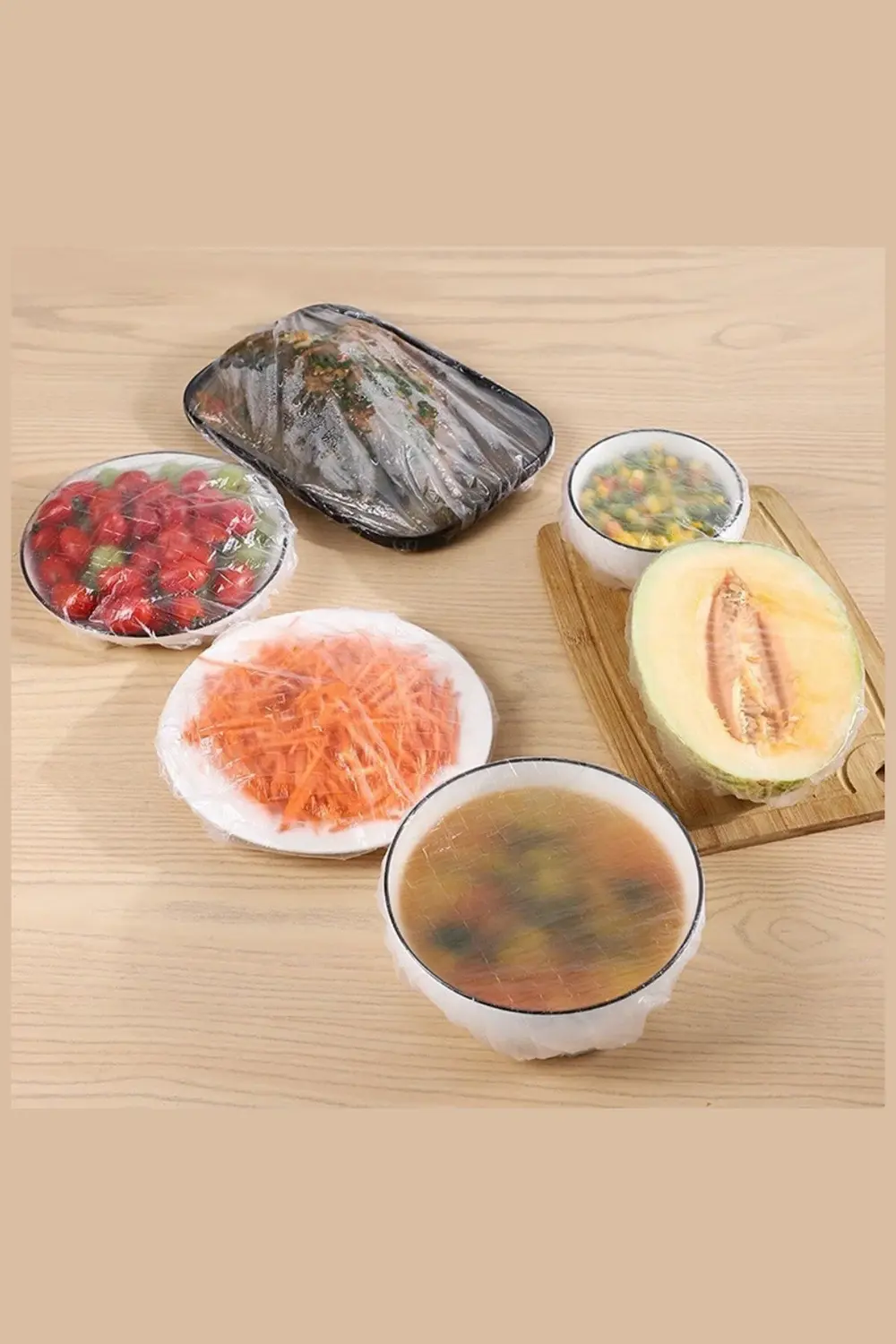 200 Adet Tazelik Koruyucu Tabak Tencere Gıda Bonesi Çok Amaçlı Pr