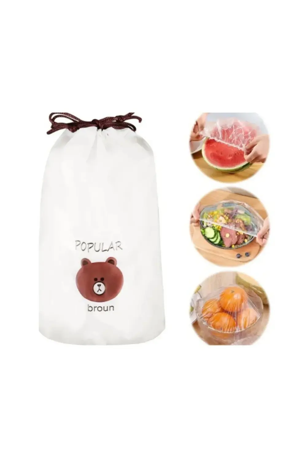 200 Adet Tazelik Koruyucu Tabak Tencere Gıda Bonesi Çok Amaçlı Pr