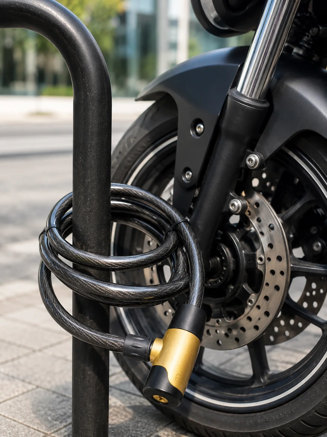 200 cm Uzun Çelik Kablo Kilidi Dayanıklı Anahtarlı Motor ve Bisiklet Kilidi