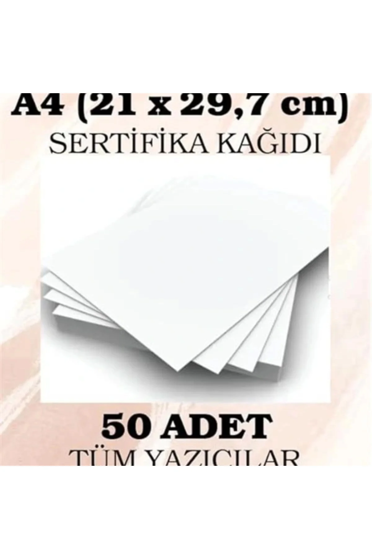 200 gr. A4 (21 x 29,7 cm) Sertifika Kağıdı, 50 Adet