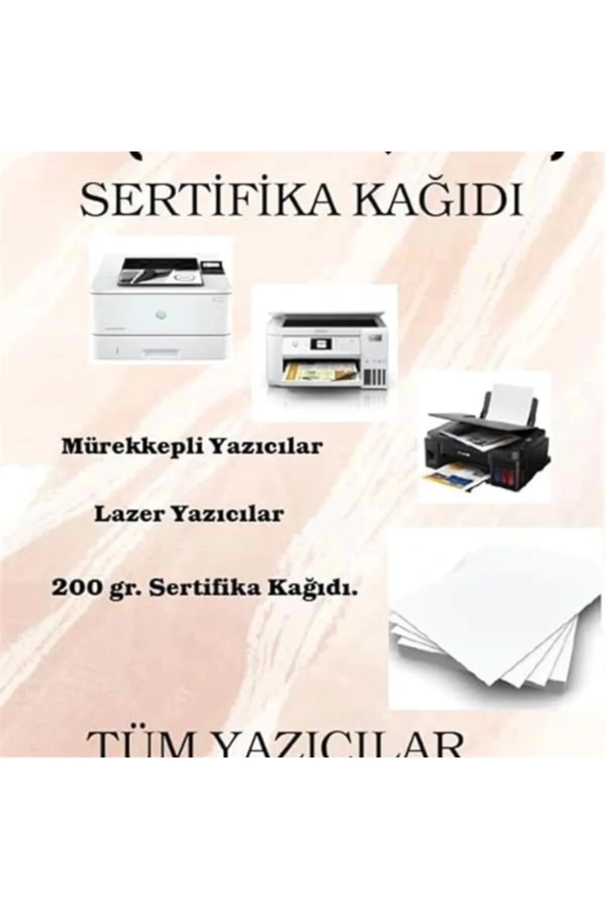 200 gr. A4 (21 x 29,7 cm) Sertifika Kağıdı, 50 Adet