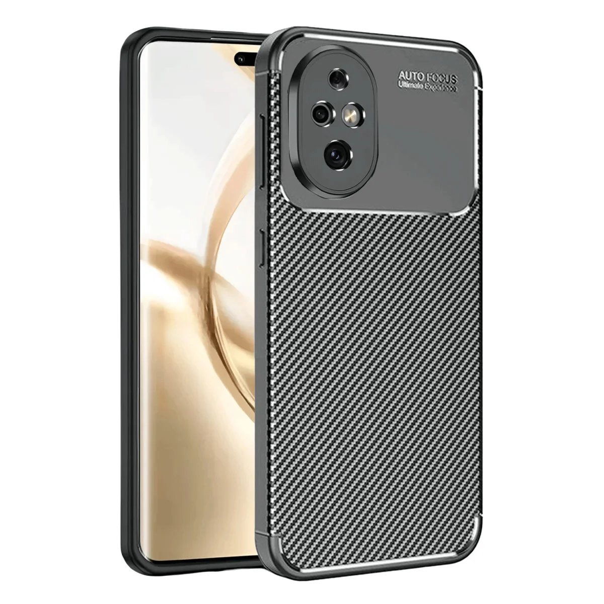200 Kılıf Auto Focus Karbon Kapak - Siyah Cep Telefonu Kılıfı