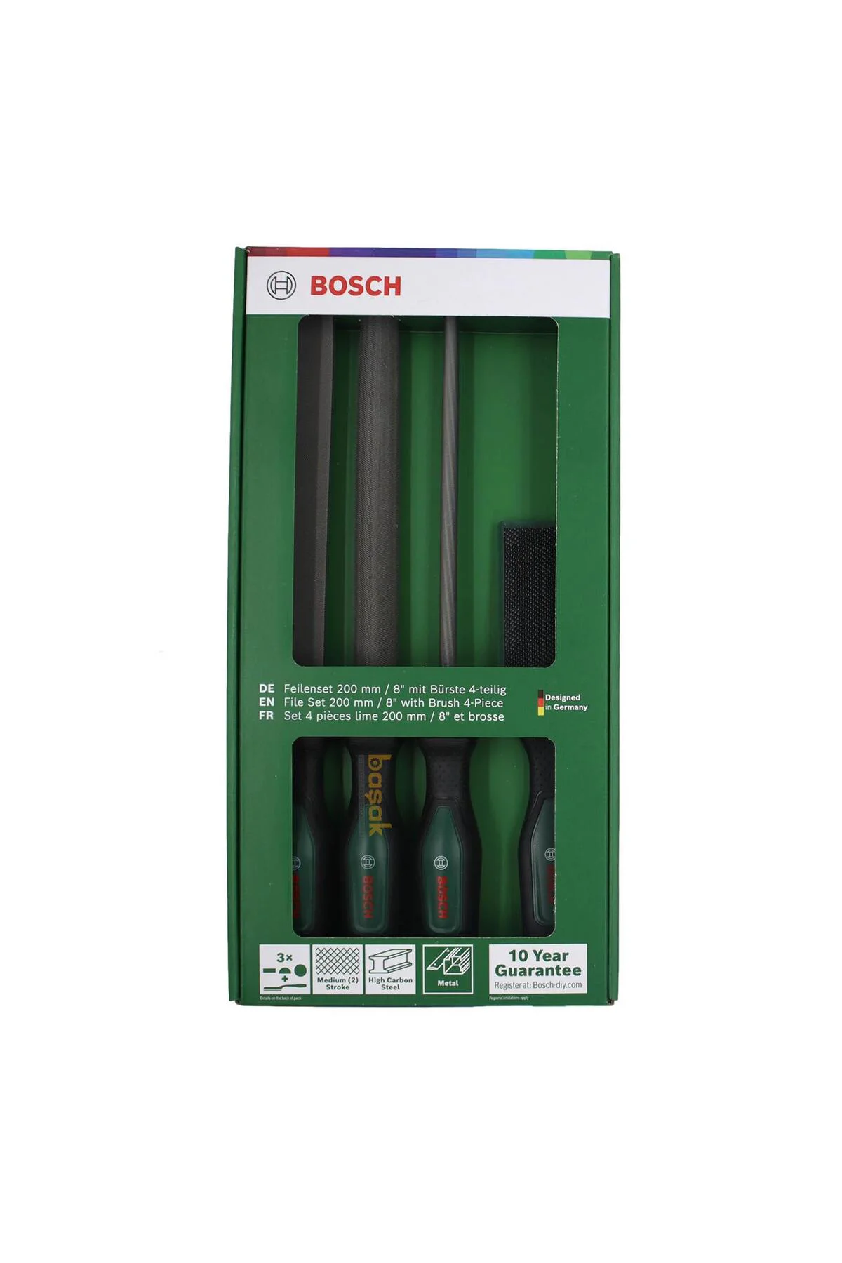 200 mm 3’lü Metal Eğe Seti 8" Orta Diş + Eğe Fırçası 1600A034GM