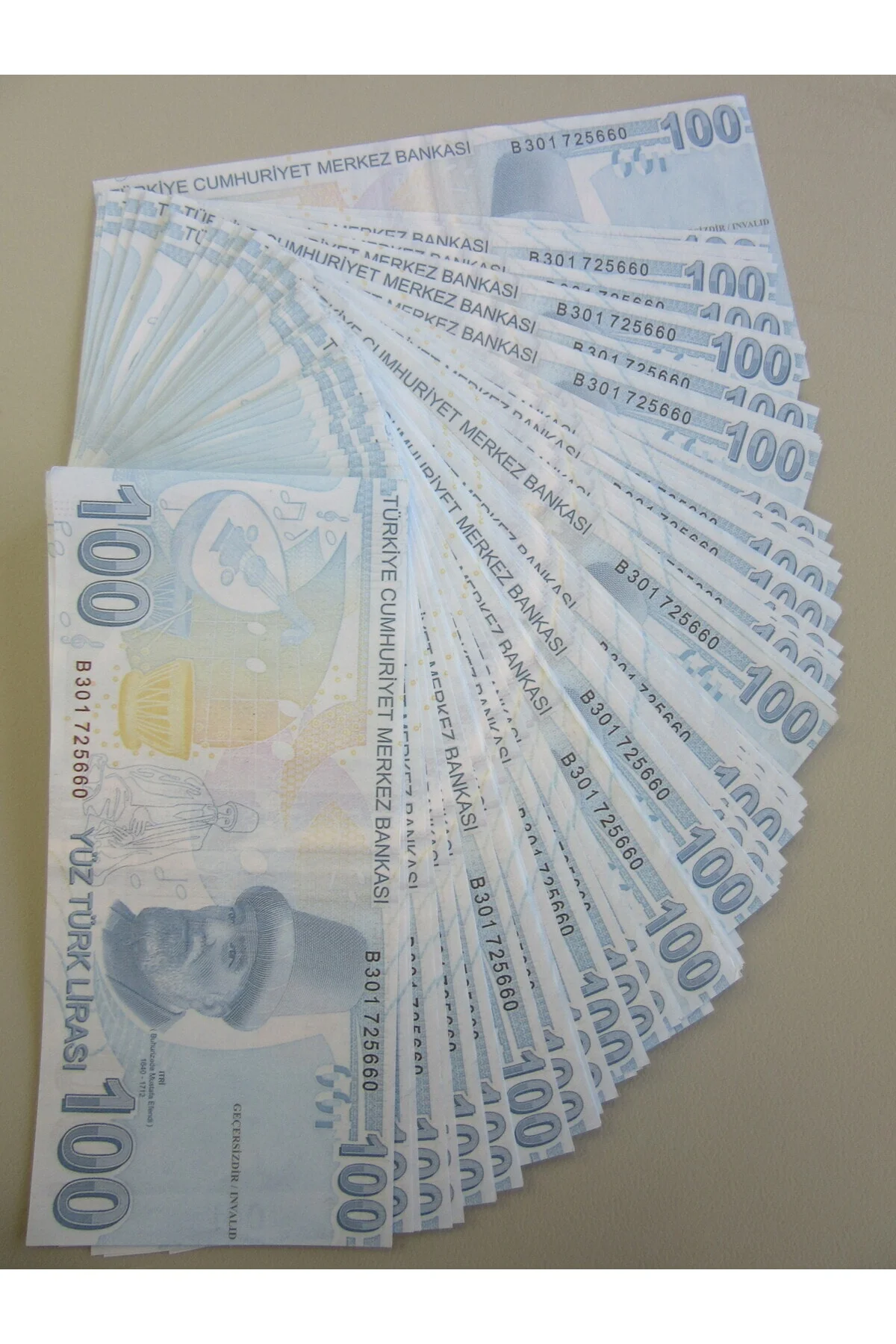 200 Tane Geçersiz Yazılı Kaliteli OYUN PARASI 100TL ÇİL TÜRK PARA
