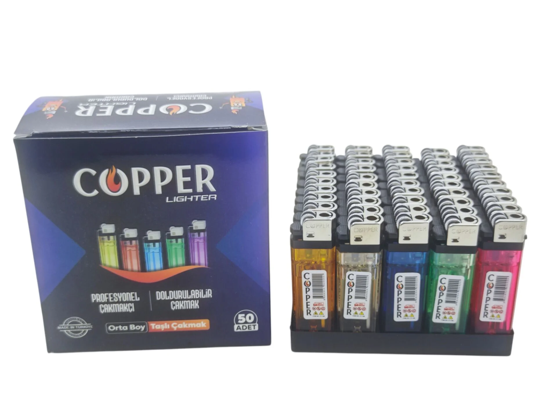 2000   Copper Orta Boy Taşlı Çakmak