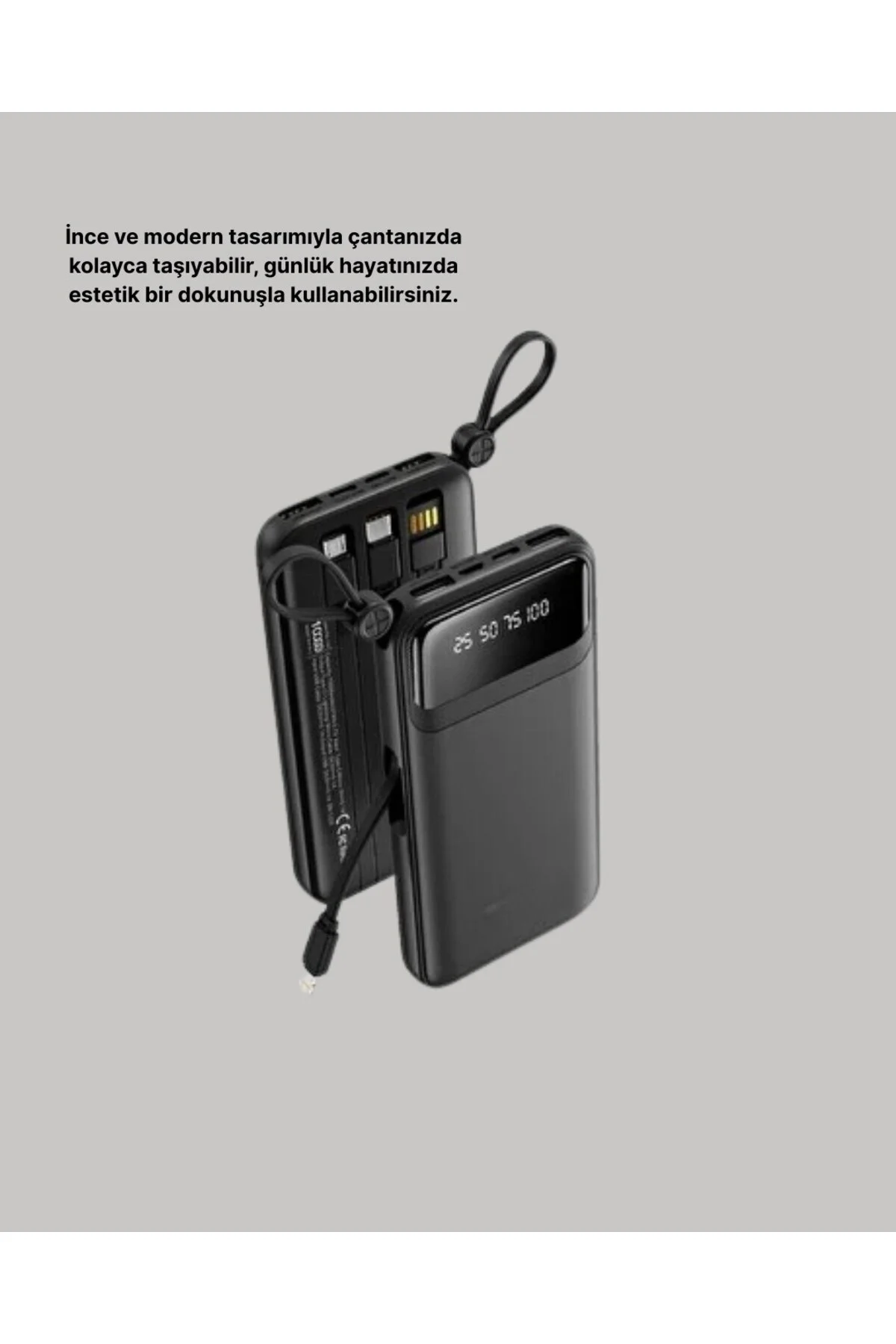 20.000 Mah 4 Çıkışlı Led Göstergeli Hızlı Şarj Powerbank - Görsel 2