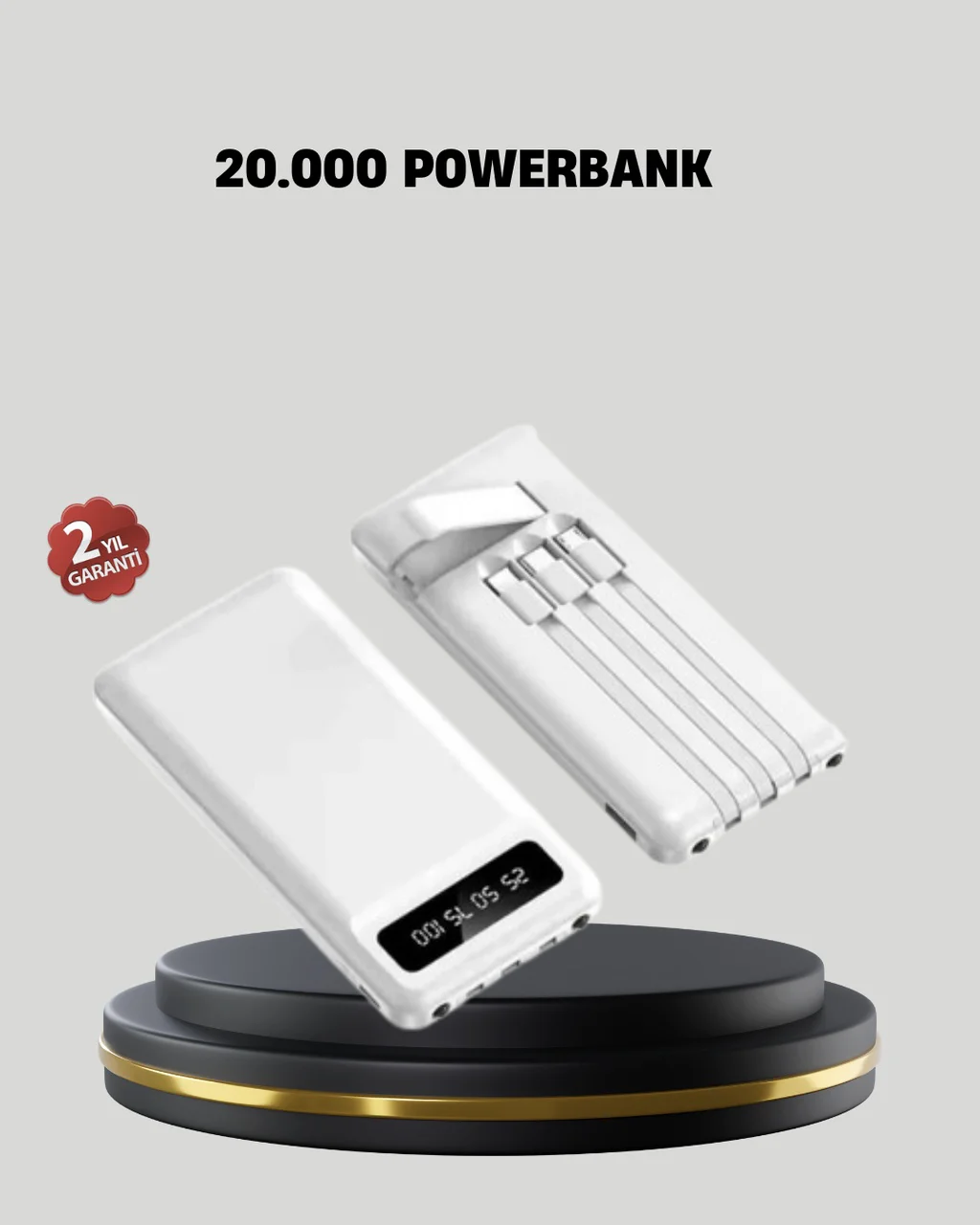 20.000 Mah 4 Çıkışlı Led Göstergeli Hızlı Şarj Powerbank Diğer