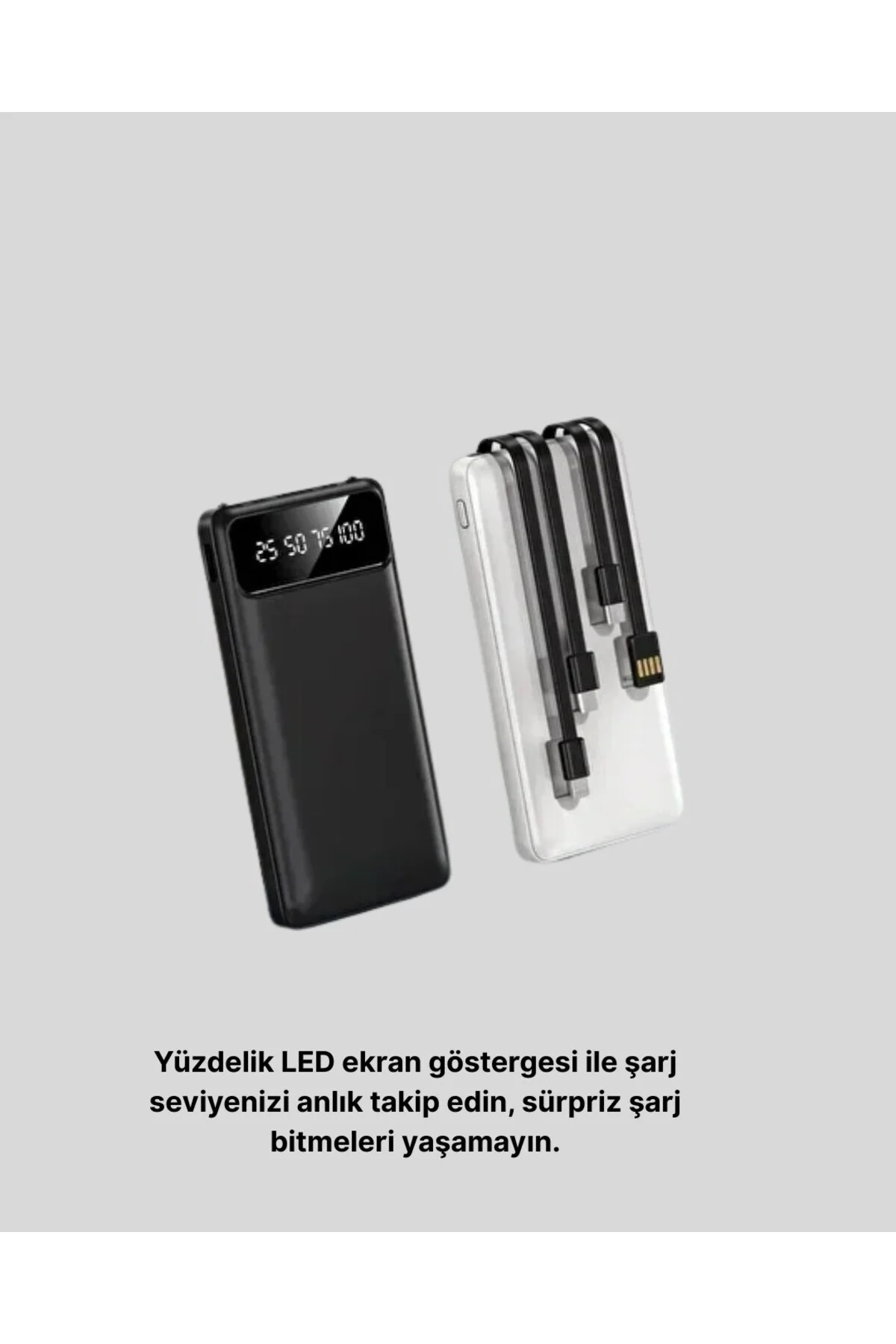 20.000 Mah 4 Çıkışlı Led Göstergeli Hızlı Şarj Powerbank - Görsel 3