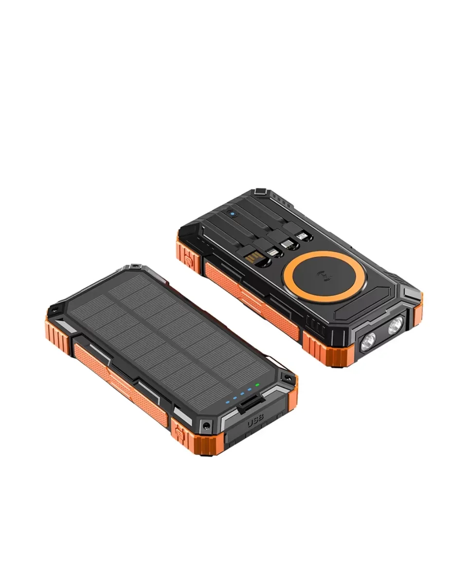 20000 mAh Güneş Enerjili Powerbank - Kablosuz Şarj, Hızlı Şarj ve Taşınabilir Batarya