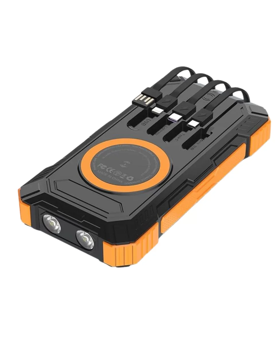 20000 mAh Güneş Enerjili Powerbank - Kablosuz Şarj, Hızlı Şarj ve Taşınabilir Batarya