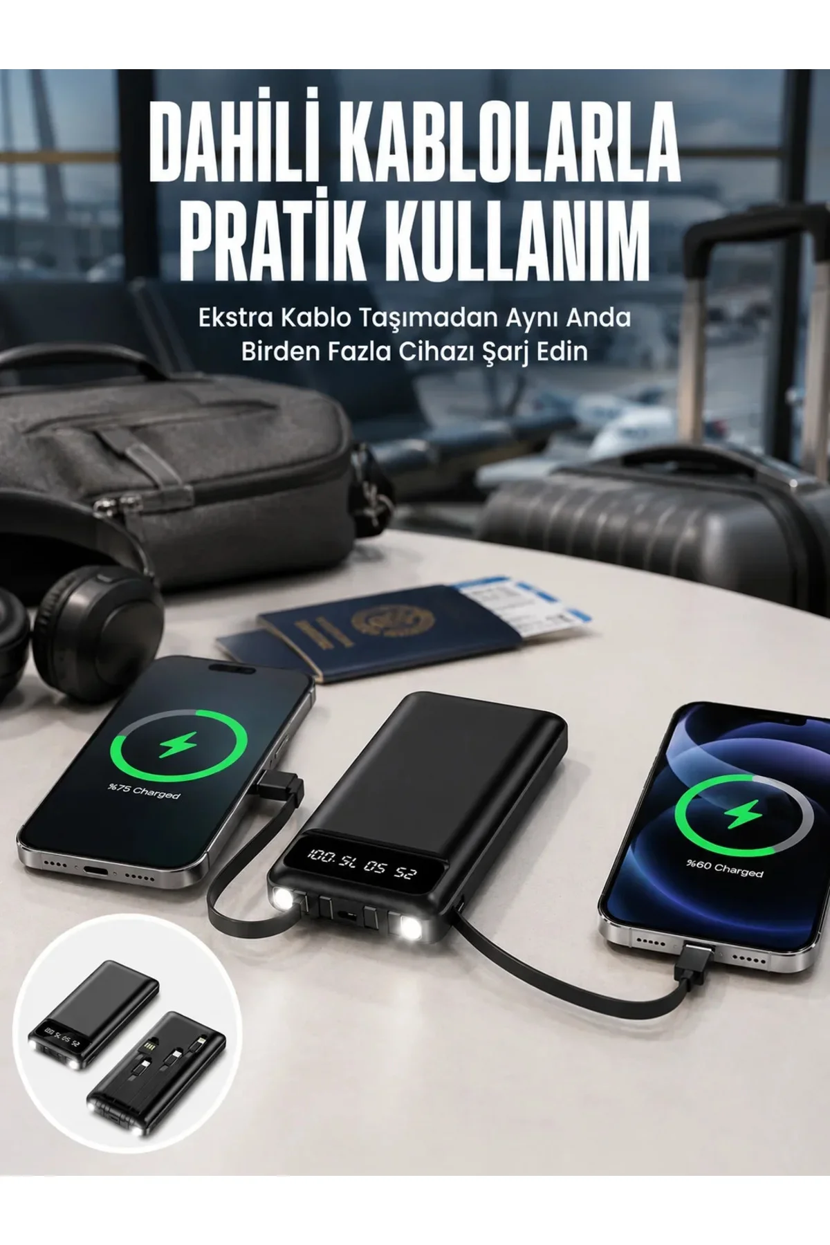 20.000 Mah Led Işıklı LCD Ekran USB Girişli Type-C Lightning Powerbank Yeni Nesil 20.000 Mah Led Işıklı LCD Ekran USB Girişli Type-C Lightning Powerbank Yeni Nesil