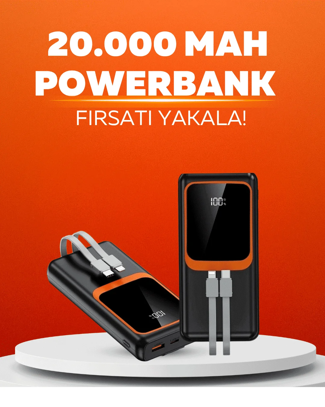 20.000 mAh Powerbank – 22.5W Hızlı Şarj, Çok Kablolu, Dijital Göstergeli Fiyatı, Yorumları ve Özellikleri