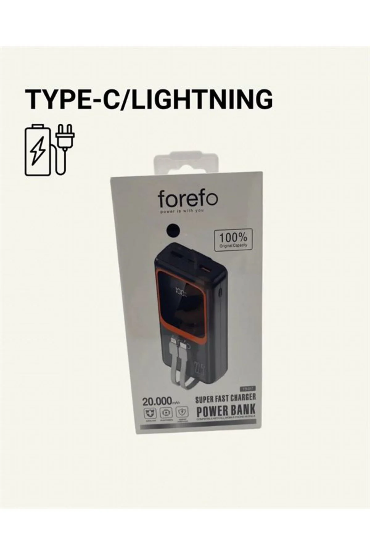 20.000 Mah Powerbank – 22.5w Hızlı Şarj, Çok Kablolu, Dijital Göstergeli
