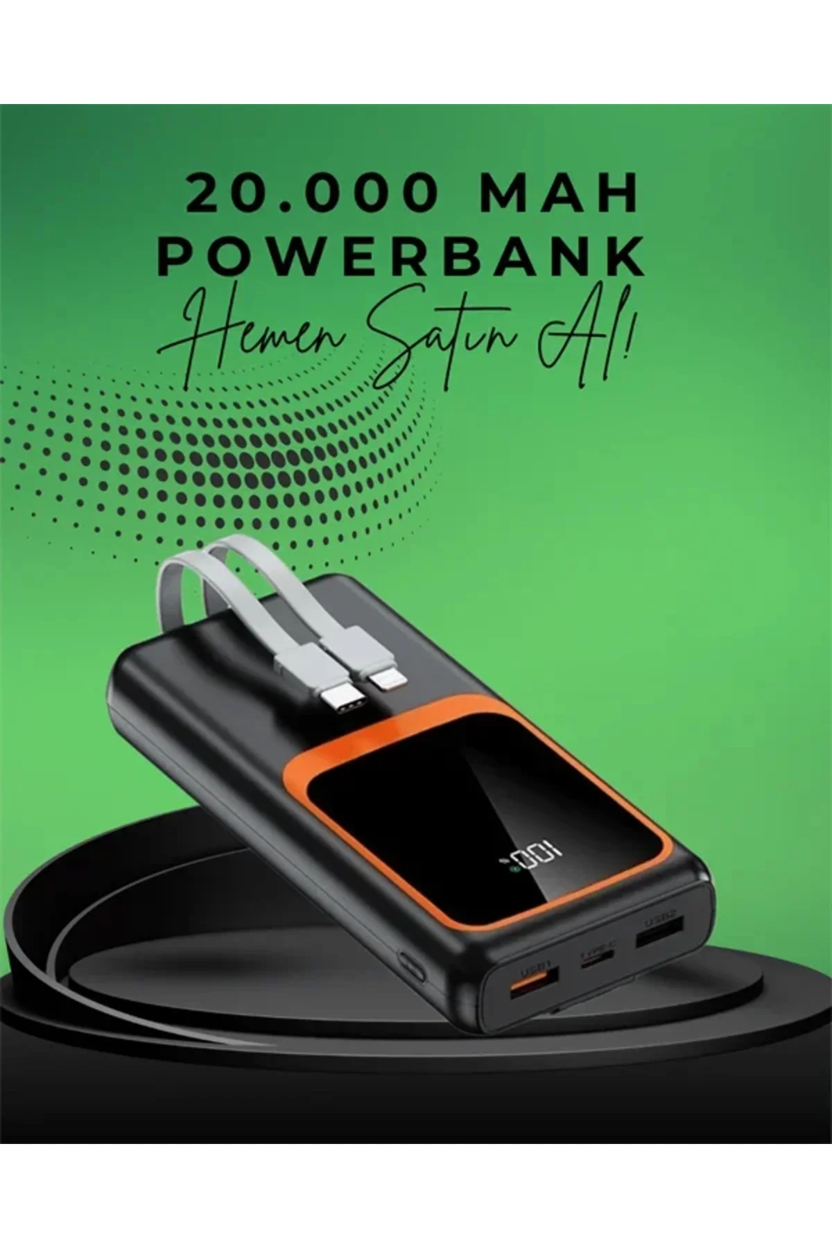20000 mAh Taşınabilir Powerbank | Çok Kablolu, Hızlı Şarj Destekli (22.5W) 20000 mAh Taşınabilir Powerbank | Çok Kablolu, Hızlı Şarj Destekli (22.5W)