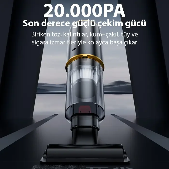 20000 PA Güçlü Kablosuz El Süpürgesi - Üflemeli & Vakumlu Ev ve Araç İçin Mükemmel Çözüm