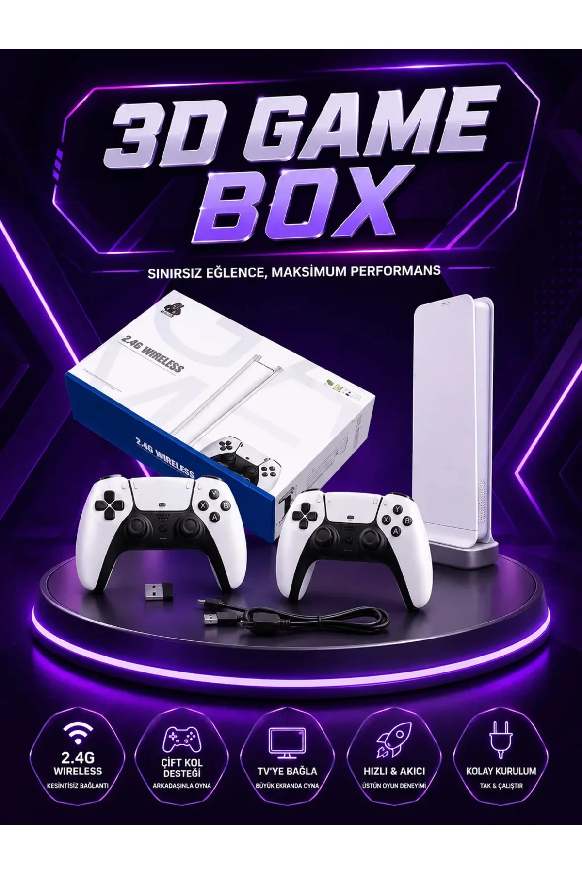 20.000 Yüklü Oyunlu Kablosuz Retro Oyun Konsolu 4K Destekli 20.000 Yüklü Oyunlu Kablosuz Retro Oyun Konsolu 4K Destekli