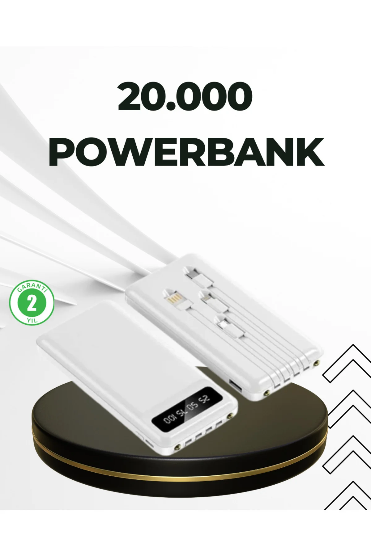 20.000mAh Taşınabilir Powerbank PD Teknolojili Çift USB Çıkışlı