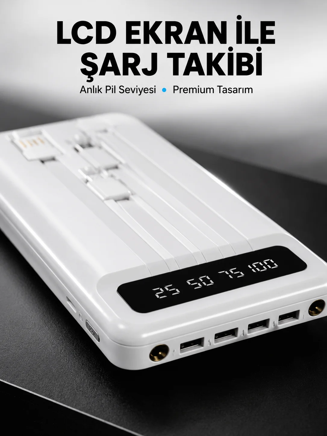 20.000mAh Taşınabilir Powerbank PD Teknolojili Çift USB Çıkışlı Yeni Nesil