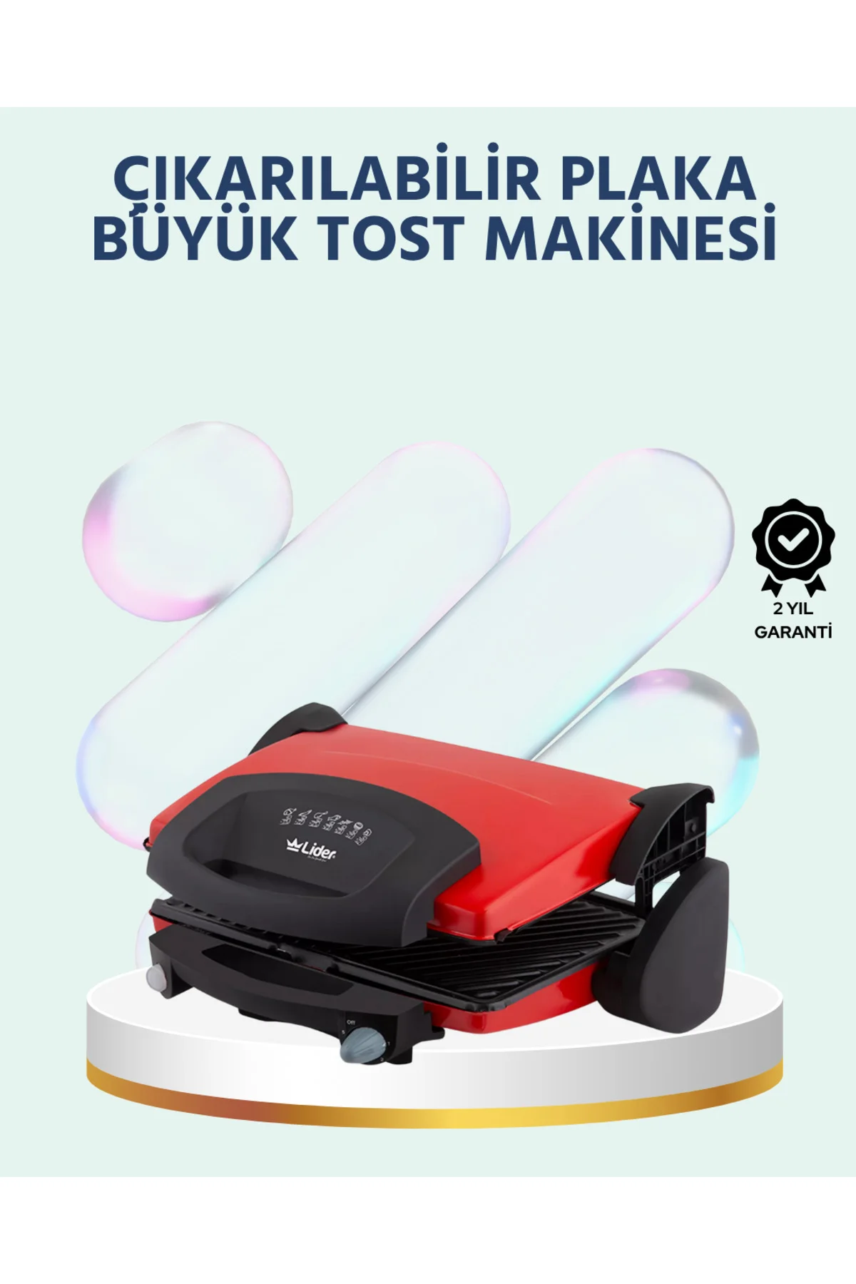 2000W Tost ve Izgara Makinesi – Granite/Teflon Plaka Seçenekli