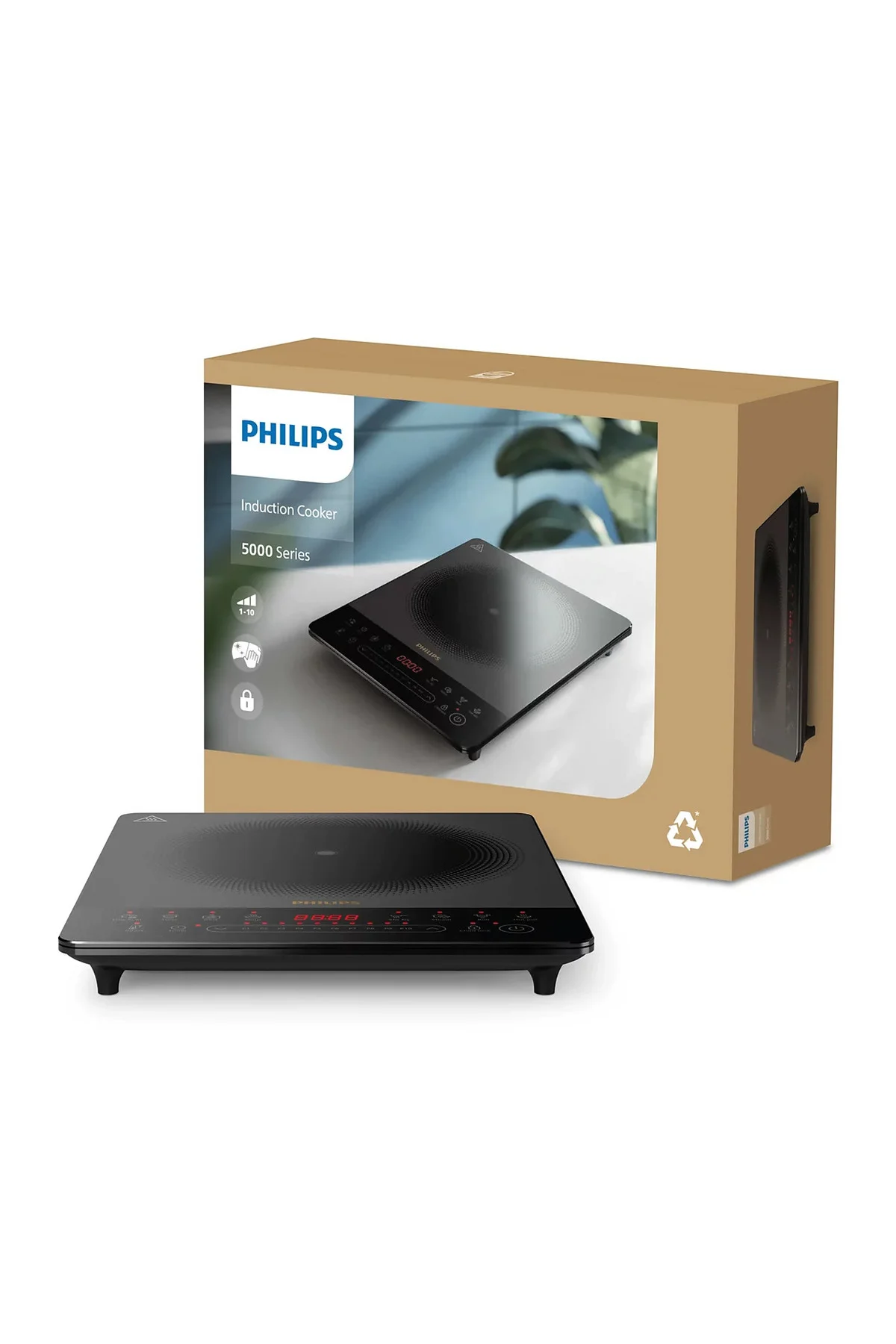 2000W Ultra İnce Şık İndüksiyonlu Ocak : 8 Ön Ayarlı, Otomatik Kapanmalı ve Çocuk Kilitli Taşınabilir HD5850/90 Fiyatı, Yorumları ve Özellikleri