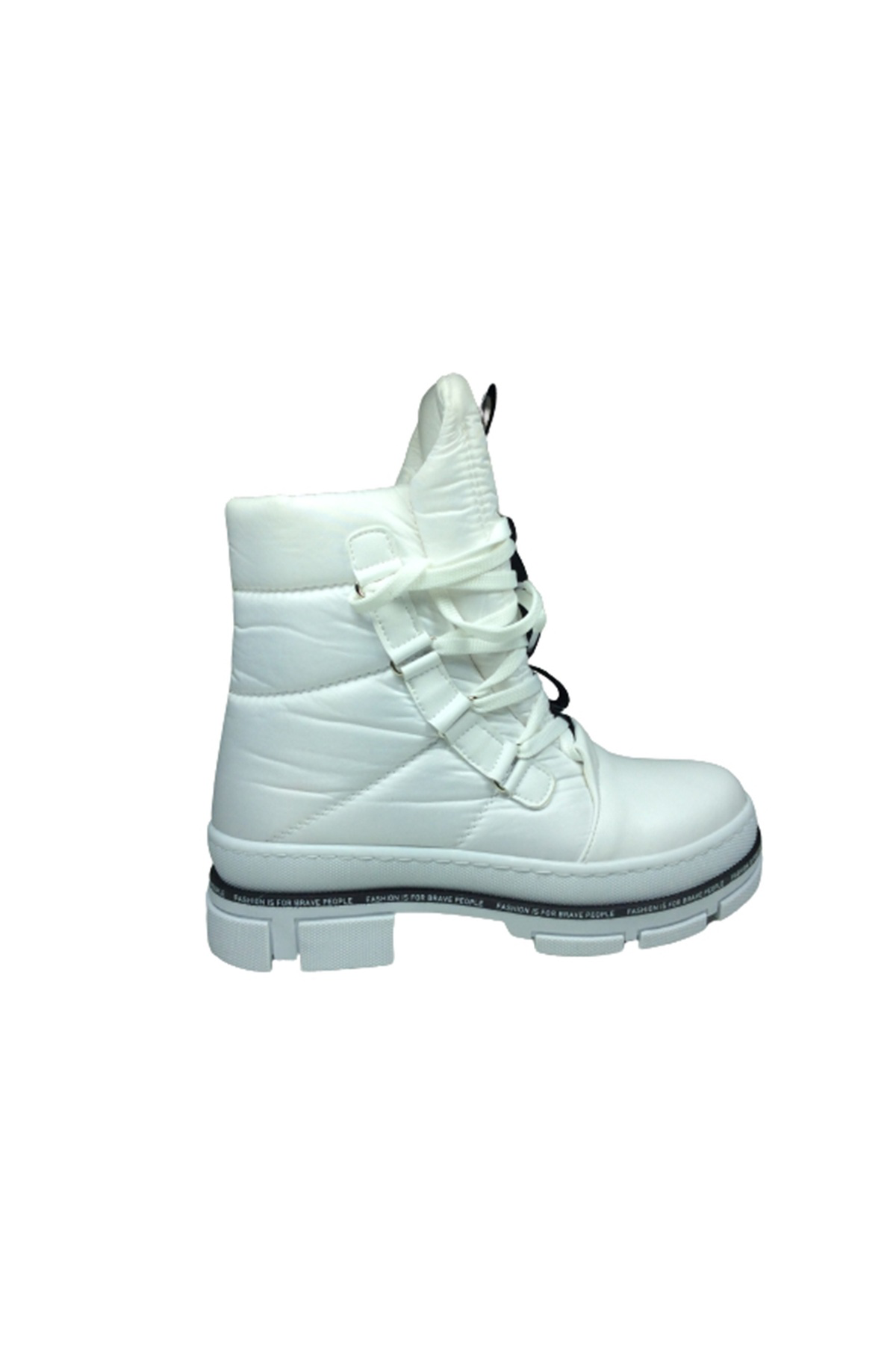 Ortopedikal 2002 Womenly Style Kadin Beyaz Kar Botu Paraşüt Kumaş Su Geçirmez