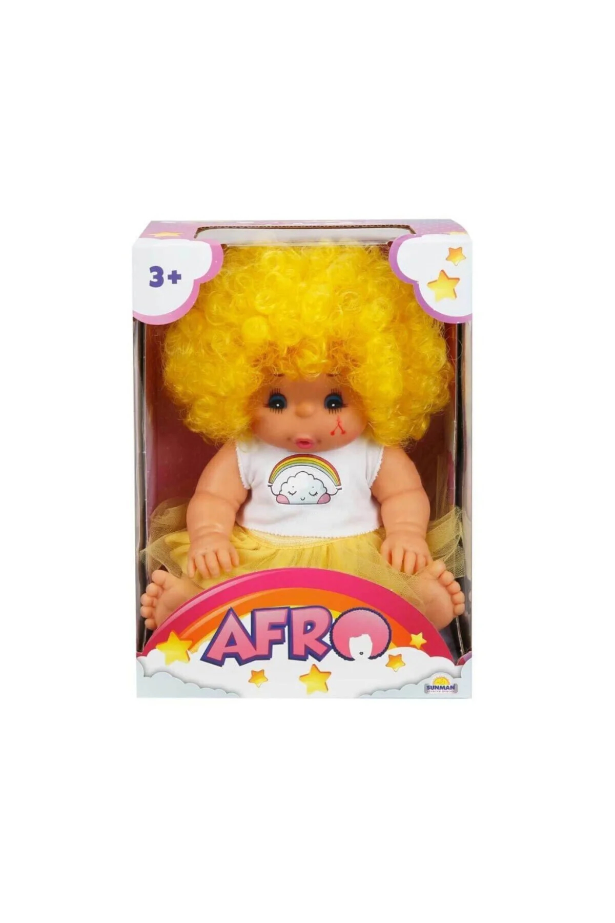 20040 Afro Kıvırcık Saçlı Bebek 23 cm -NessiWorld