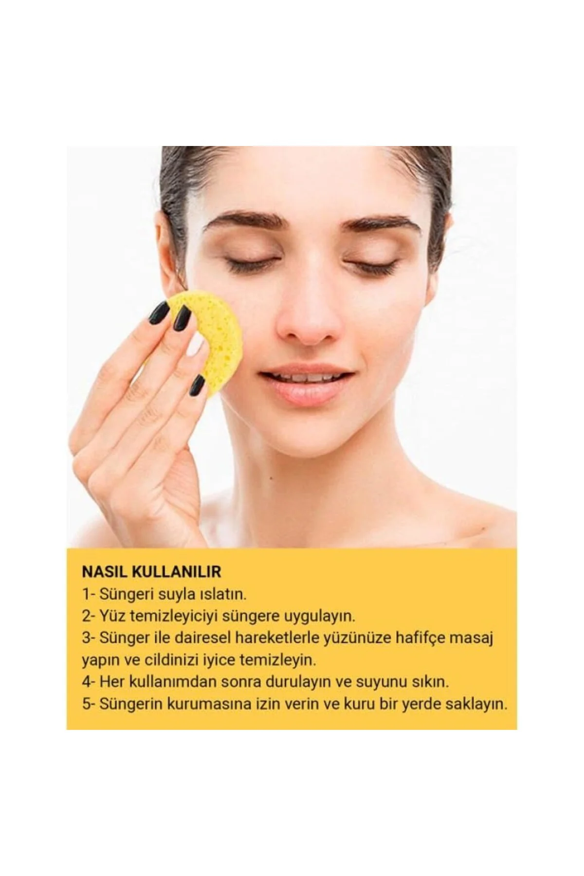 2005 Doğal Yüz ve Makyaj Temizleme Süngeri 6lı Oval