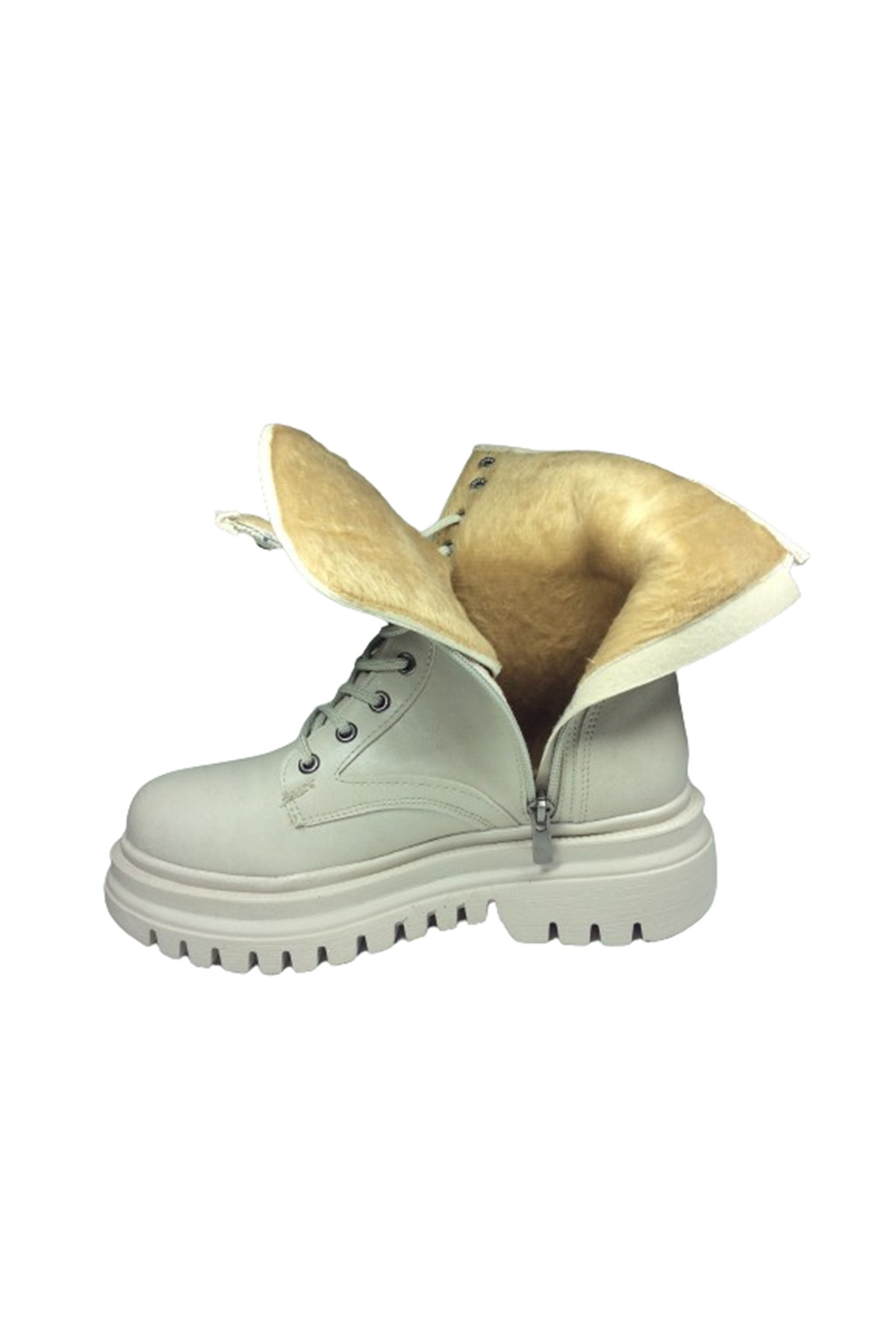 2005 Womenly Style Kadın Bot Bej Yanı Paraşüt Kumaşlı Bağcıklı Ve