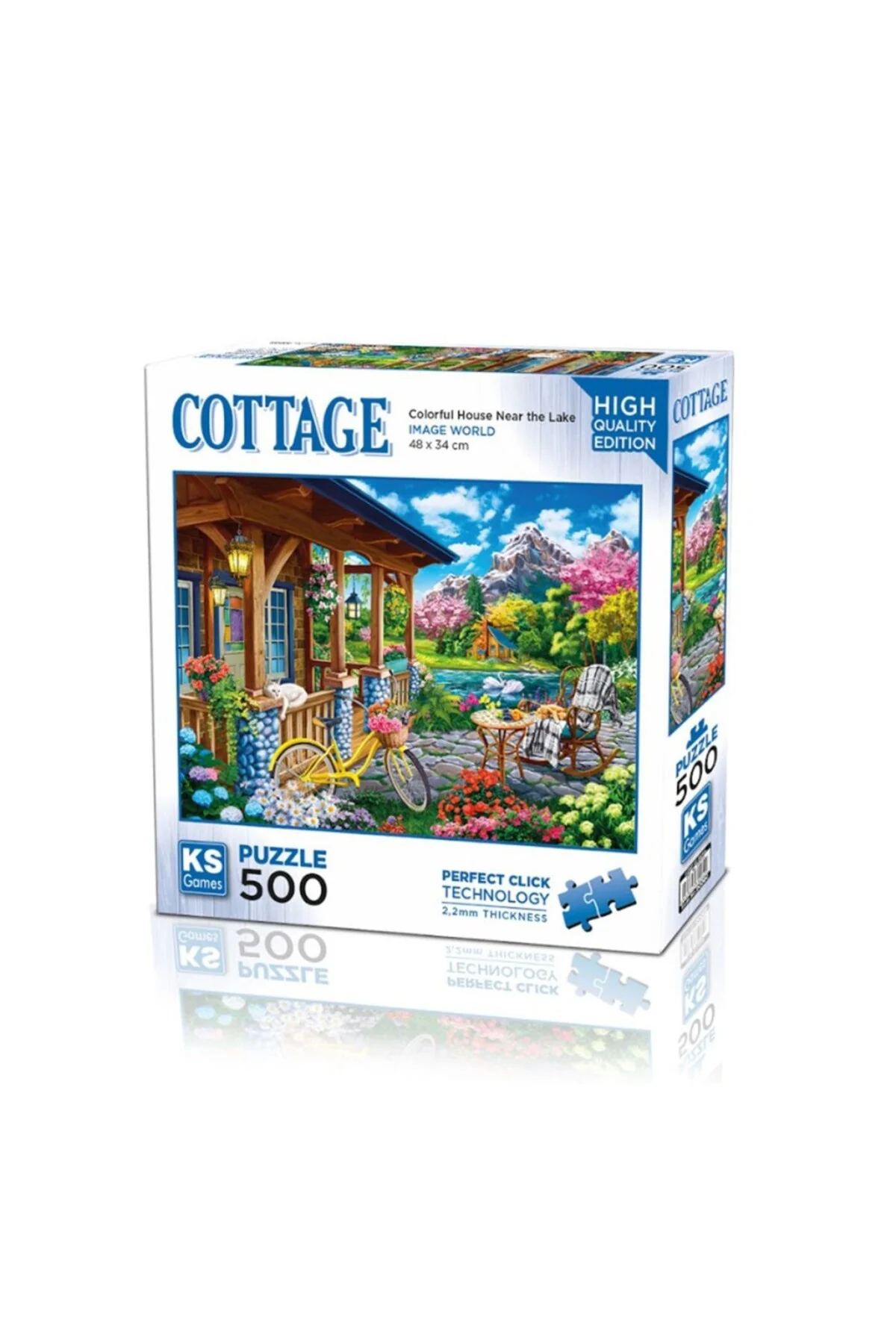 20053 Colorful House Near The Lake 500 Parça Puzzle -KS Puzzle