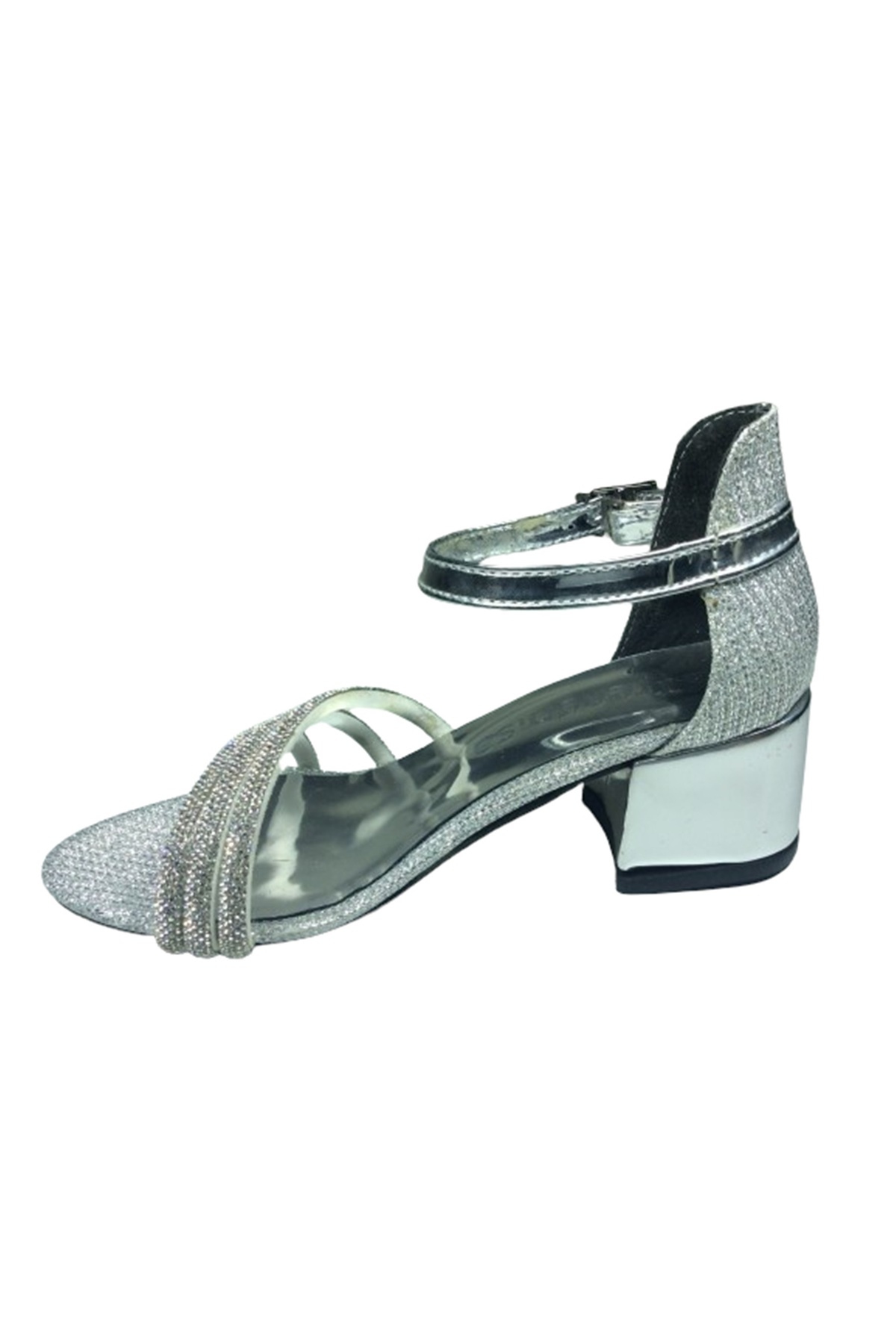 Ortopedikal 2006 Mot Filet Gümüş Taşli Kiz Çocuk Topuklu Ayakkabi Abiye Tokal