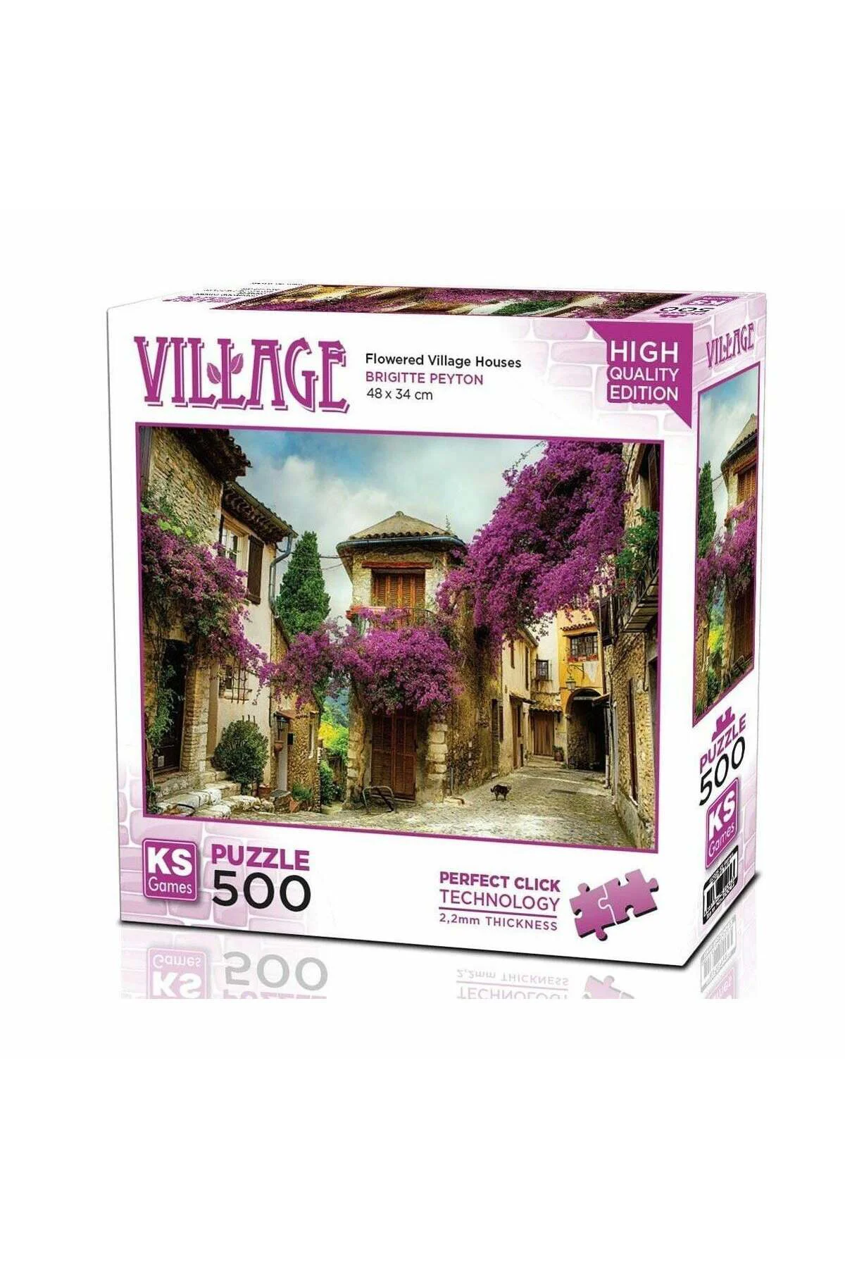 20062Flowered Village Houses 500 Parça Puzzle