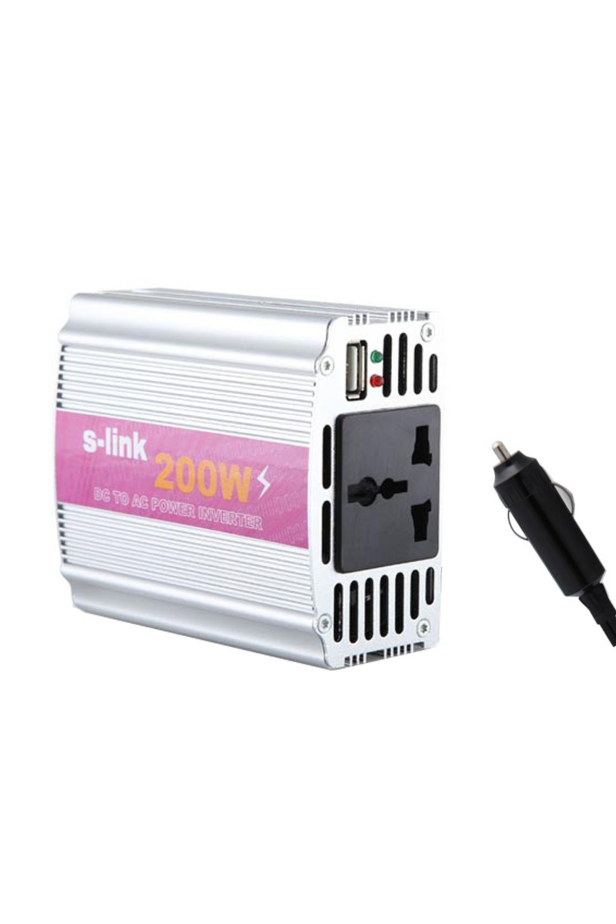 200W Power Inverter-DC 12V Araç Çakmaklık Girişinden AC 230V Şebeke Voltajına Çevirici Güç İnverter