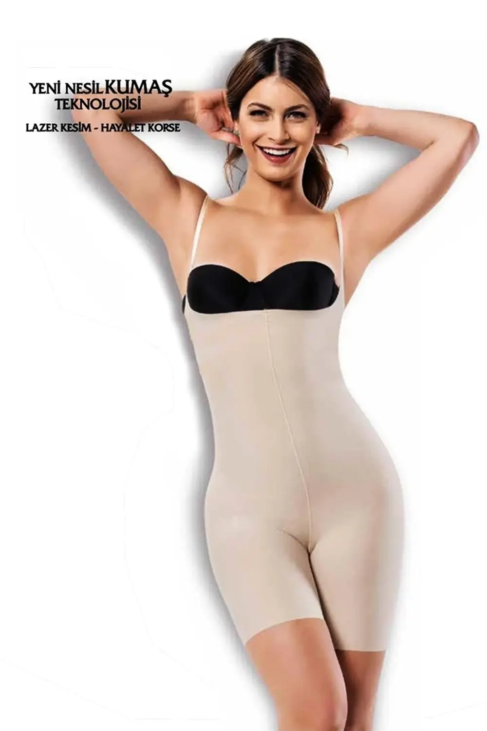 2010 Kadın Lazer Kesim Askılı Tam Boy Korse