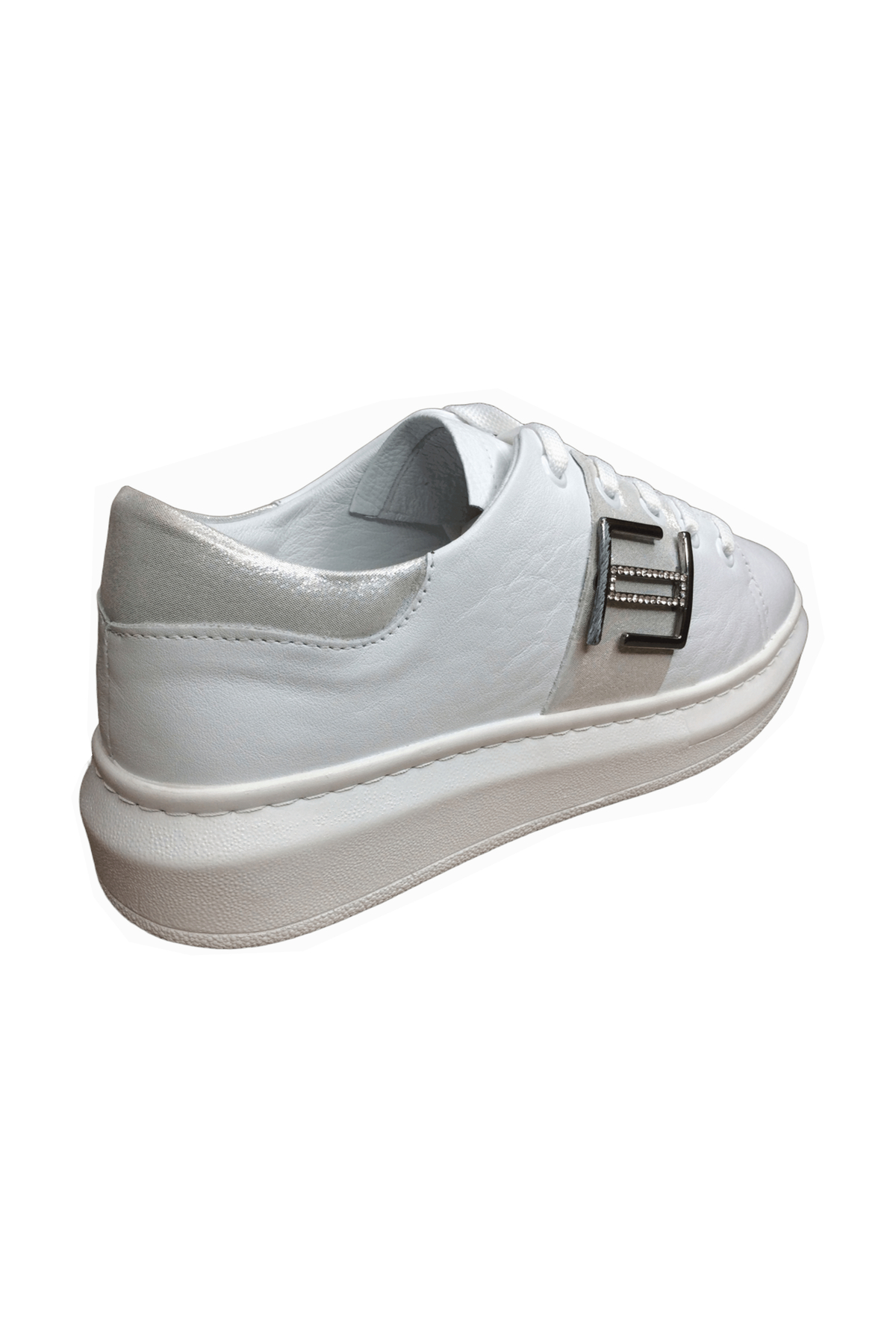 2010 Womenly Style Beyaz Tokalı Kadın Günlük Ayakkabı % 100 Hakik