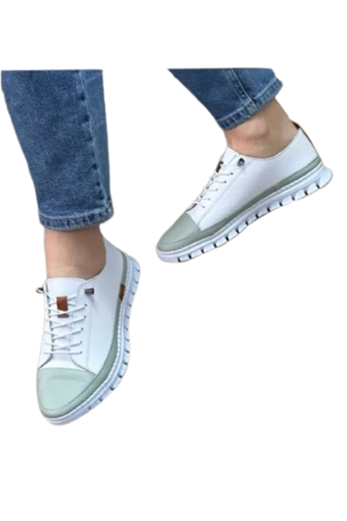 Ortopedikal 2010 Womenly Style Beyaz Gri Kadın Günlük Ayakkabı % 100 Hakiki D