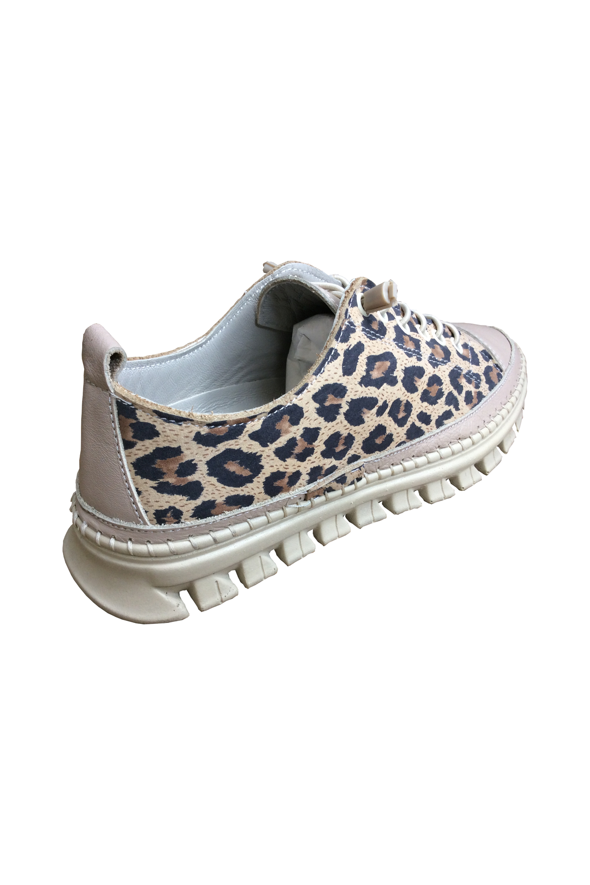 2010 Womenly Style Bej-Leopar Kadın Günlük Ayakkabı % 100 Hakiki