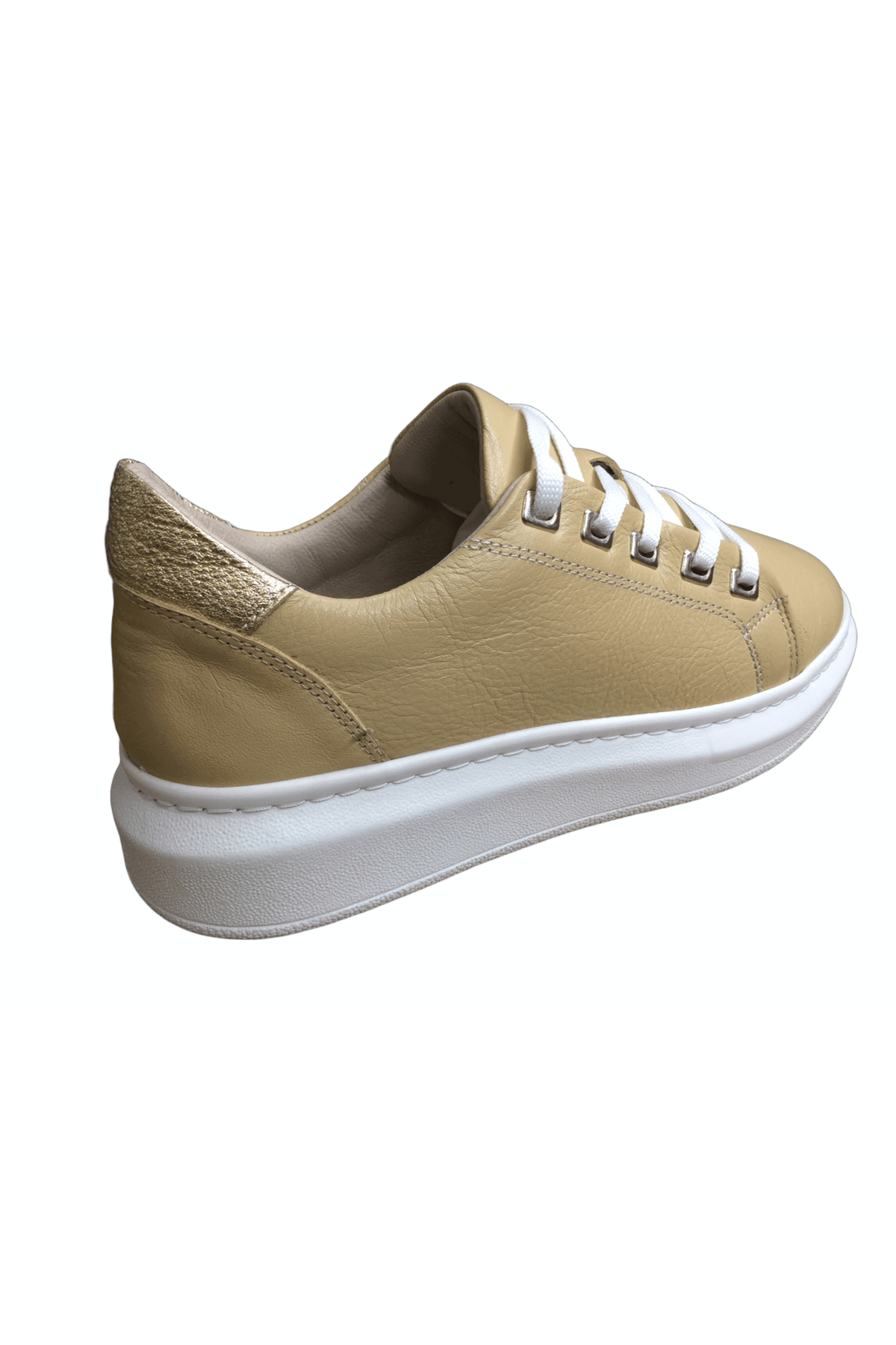 2010 Womenly Style Bej Kadın Günlük Ayakkabı % 100 Hakiki Deri