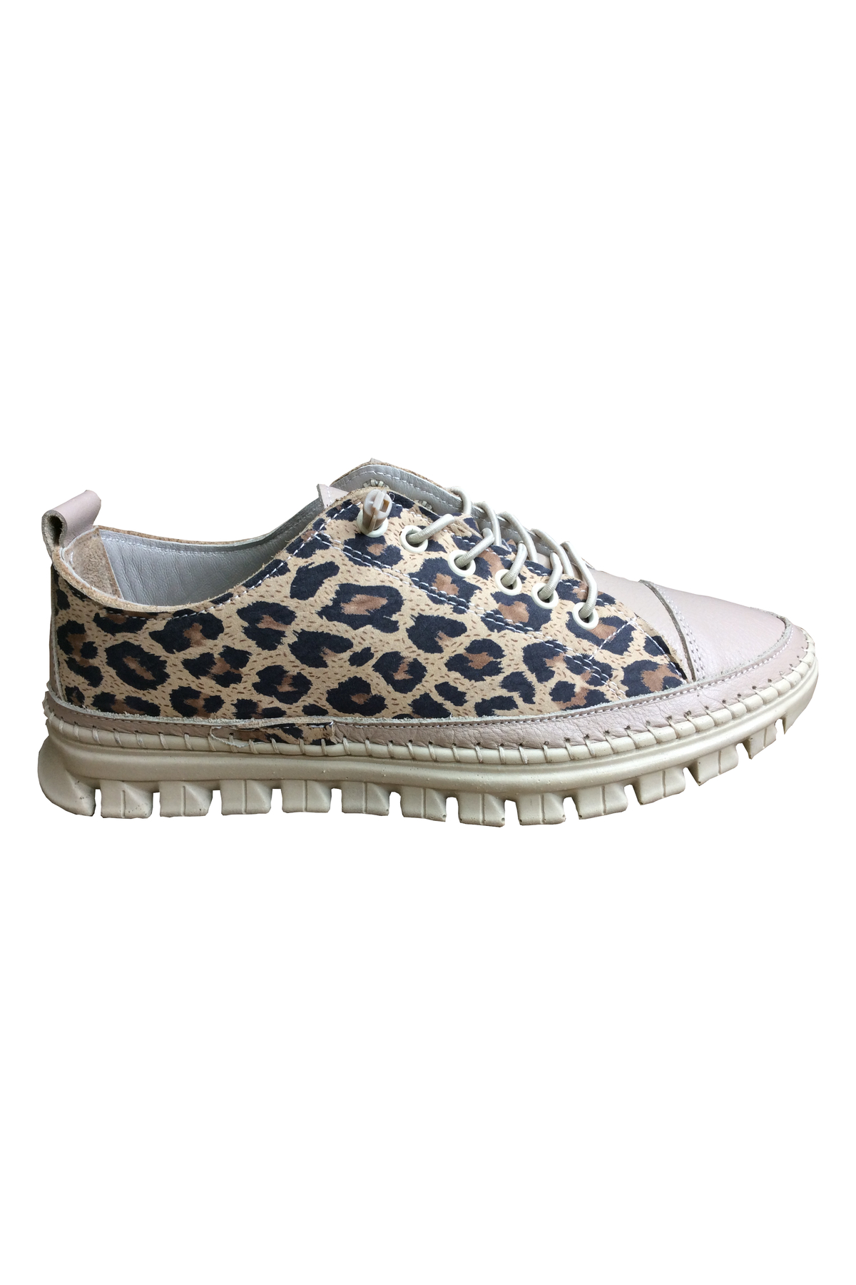 2010 Womenly Style Bej-Leopar Kadın Günlük Ayakkabı % 100 Hakiki