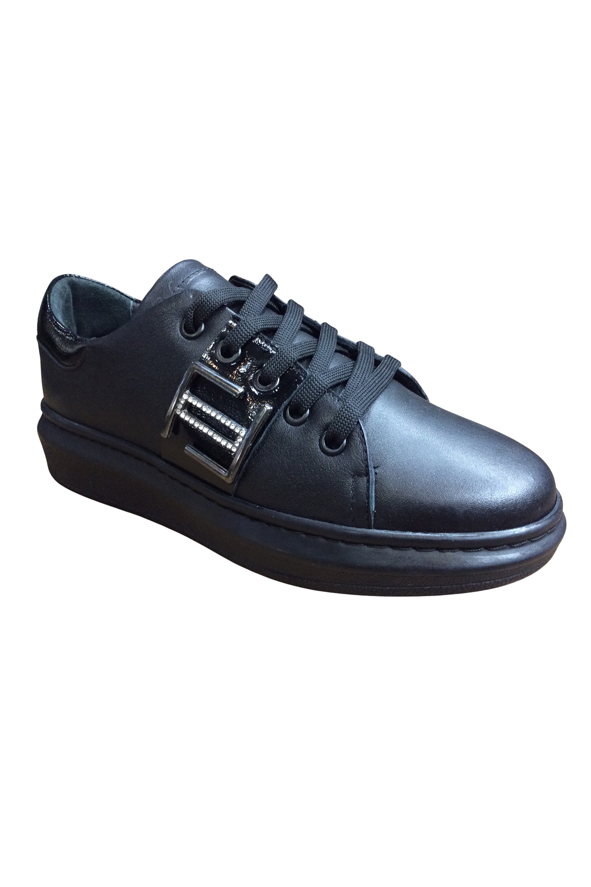 2010 Womenly Style Siyah Tokalı Kadın Günlük Ayakkabı % 100 Hakik