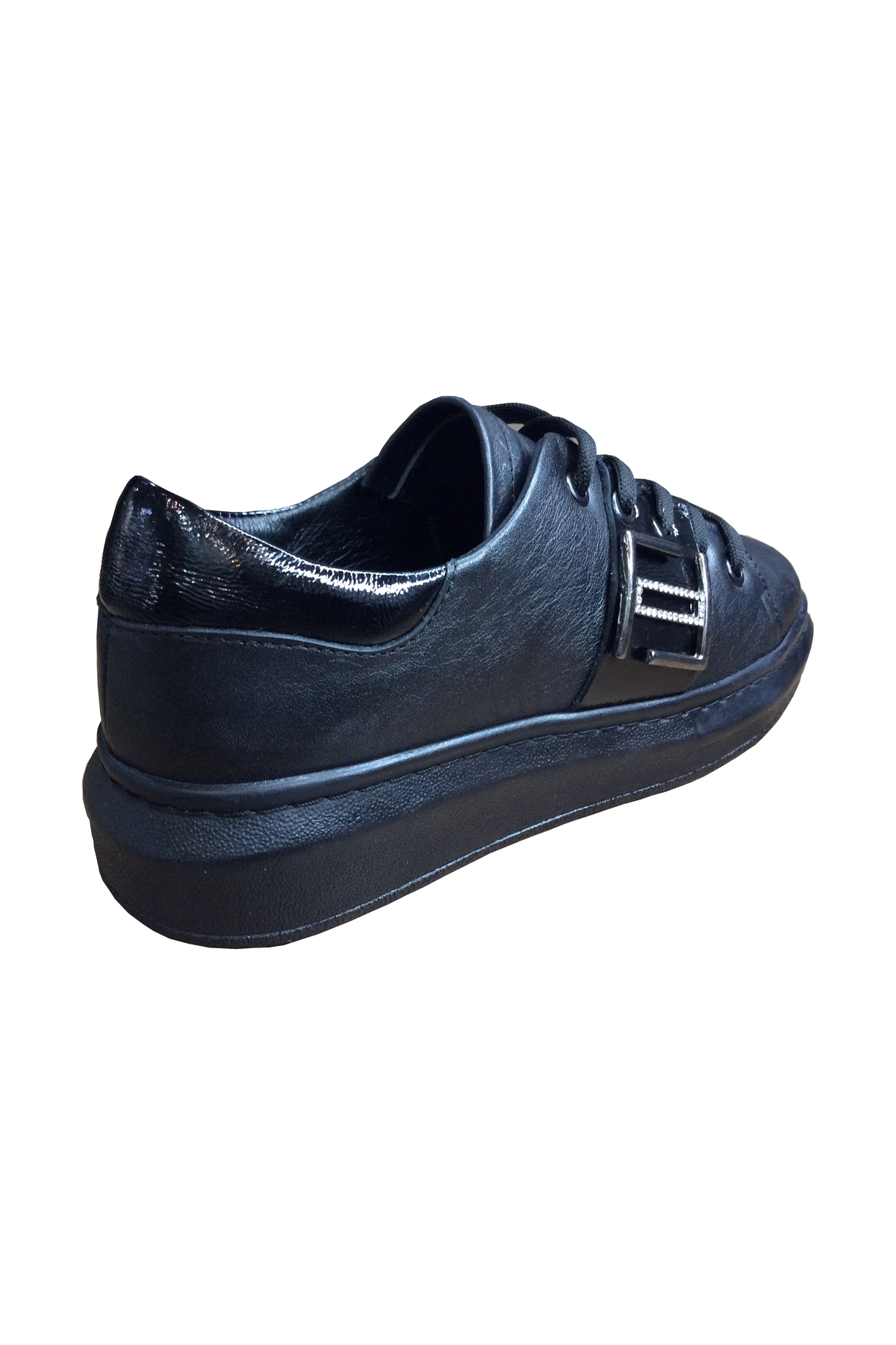 2010 Womenly Style Siyah Tokalı Kadın Günlük Ayakkabı % 100 Hakik