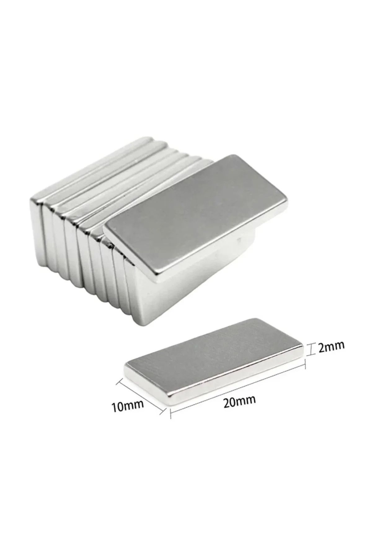 20×10×2 Mm N35 Neodyum Mıknatıs – Köşeli, Nikel Kaplama (50’li Se 20×10×2 Mm N35 Neodyum Mıknatıs – Köşeli, Nikel Kaplama (50’li Se