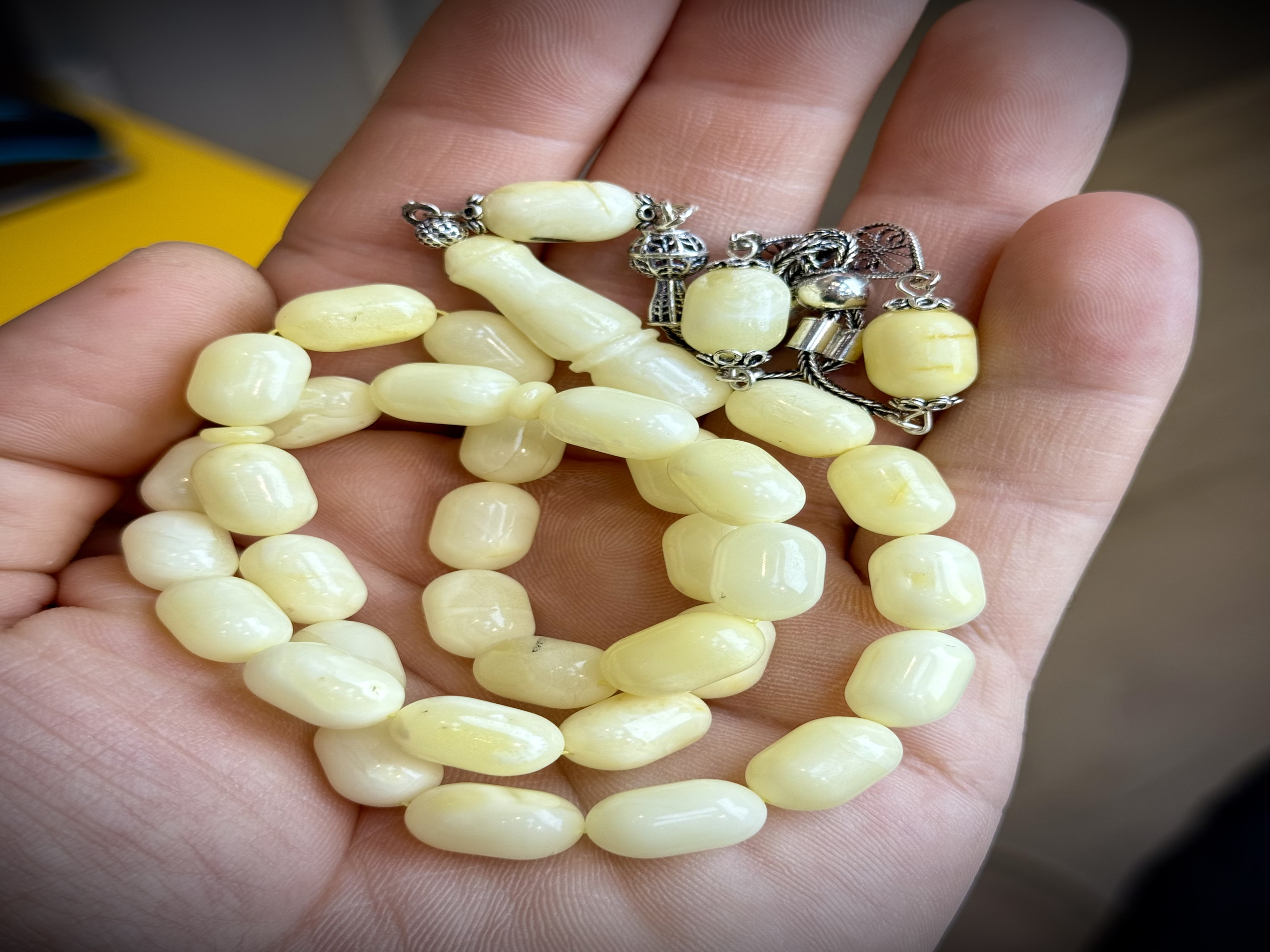 Muri Tesbih 20,2 Gr Rus Kaliningrad Damla 5,3 Gr 925 Ayar Gümüş Püskül Kapsül