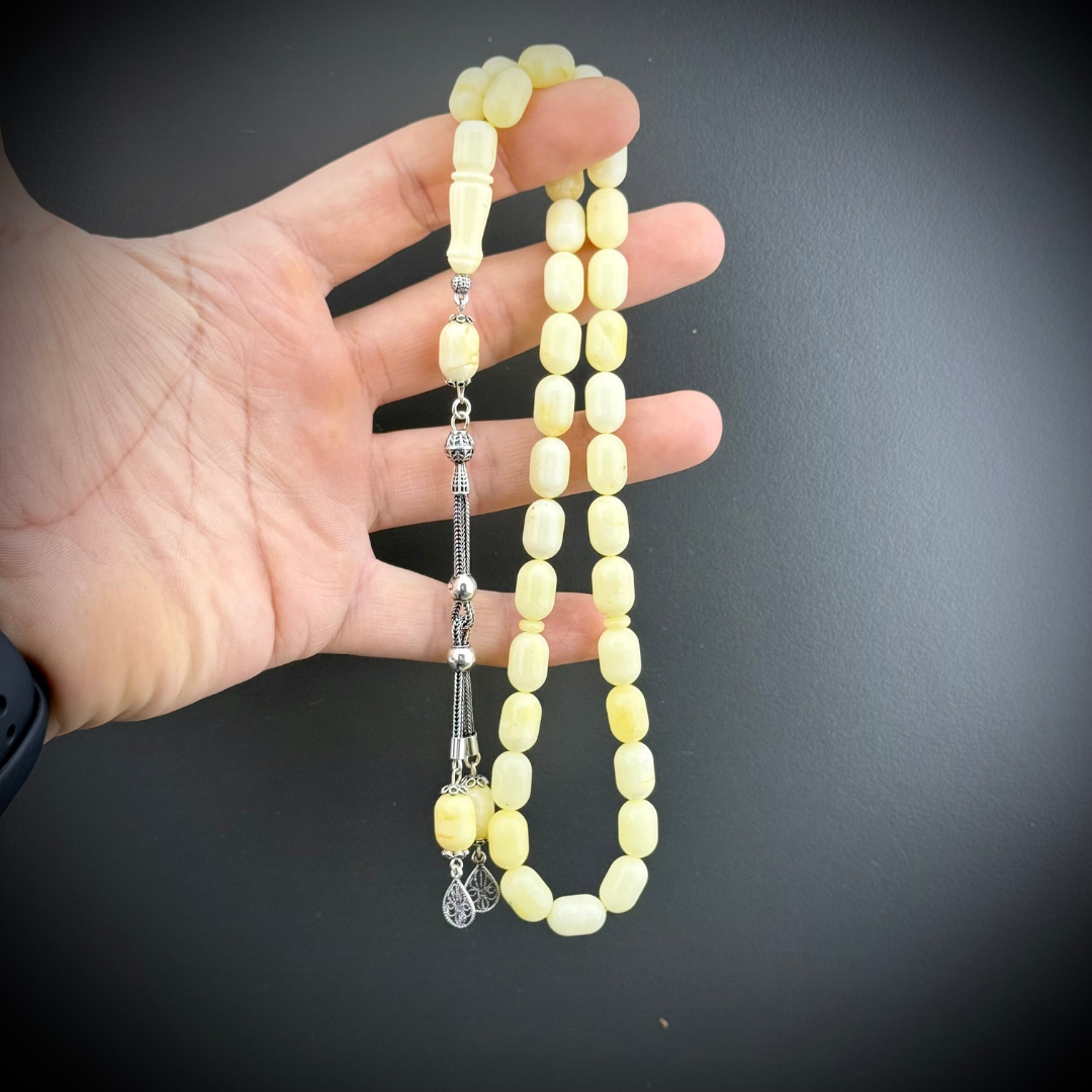 Muri Tesbih 20,2 Gr Rus Kaliningrad Damla 5,3 Gr 925 Ayar Gümüş Püskül Kapsül